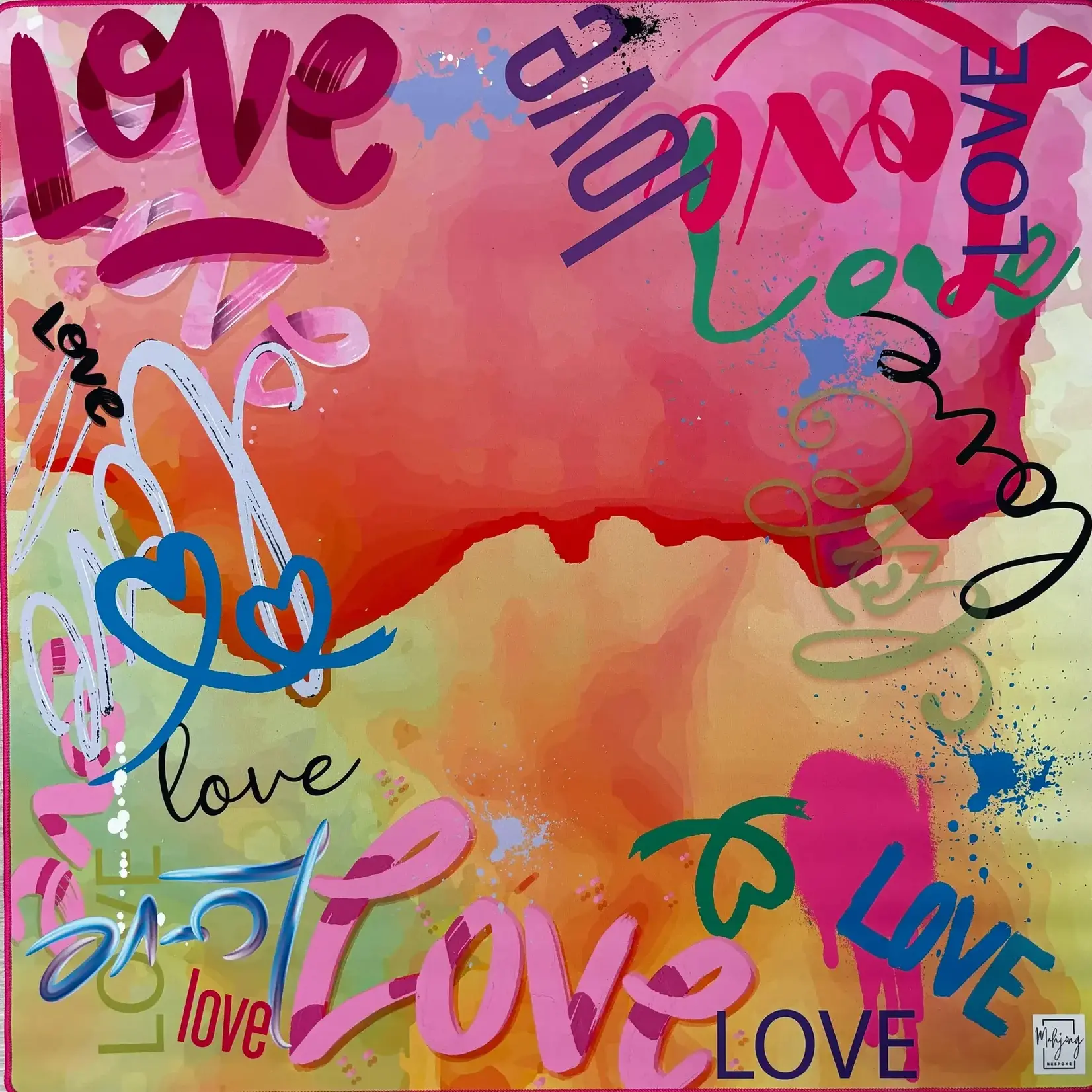 Bespoke Mahjong Love Graffiti Double Sided Game Mat