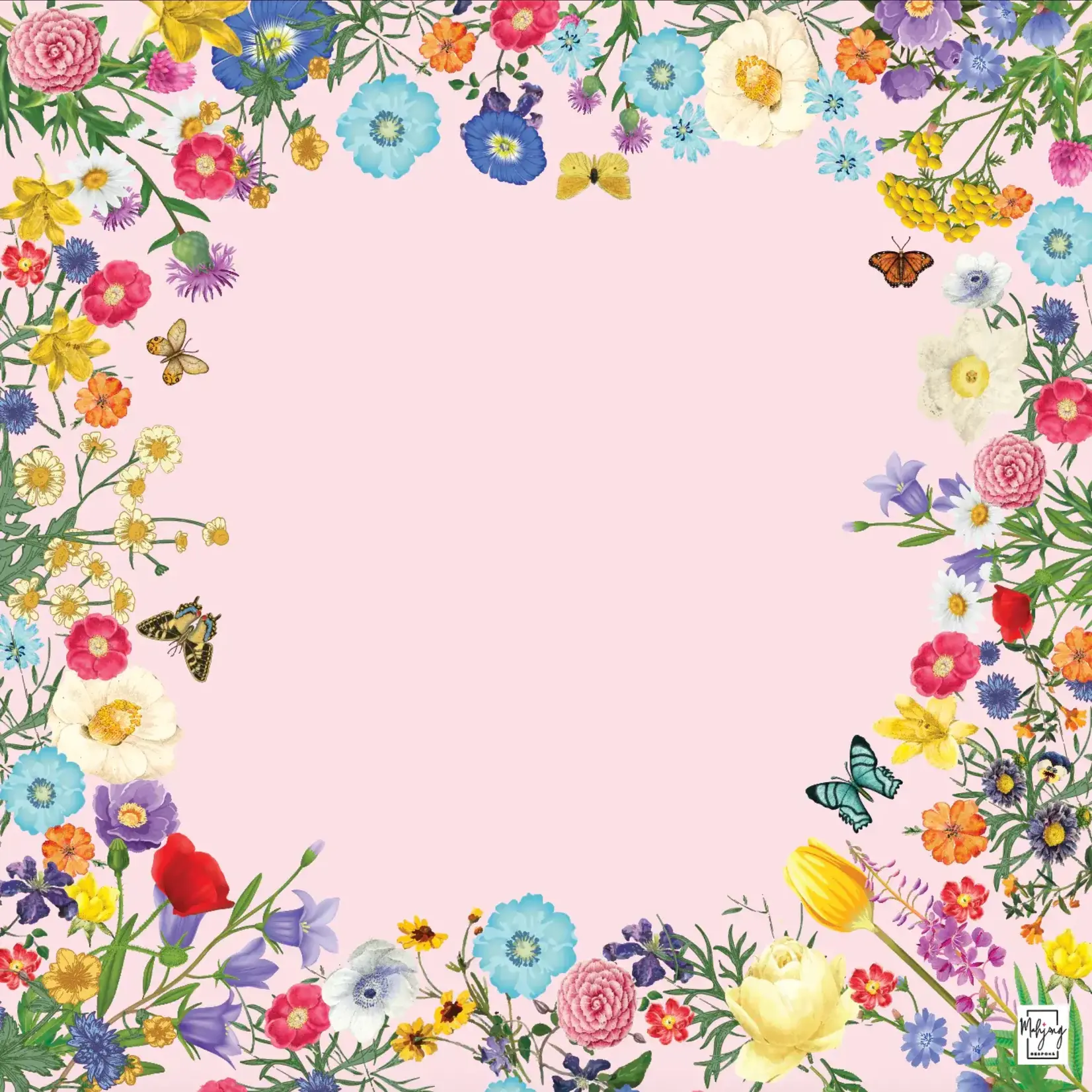 Bespoke Mahjong Preppy Pink Garden Mat no Tube