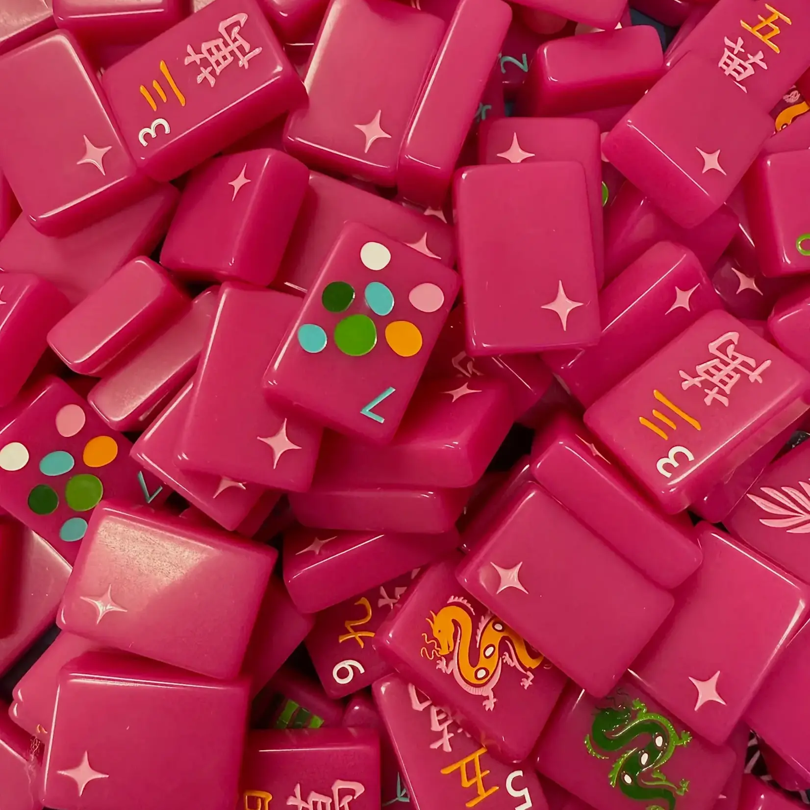 Bespoke Mahjong Wild Pink Springtime Safari Mahjong Tile Set