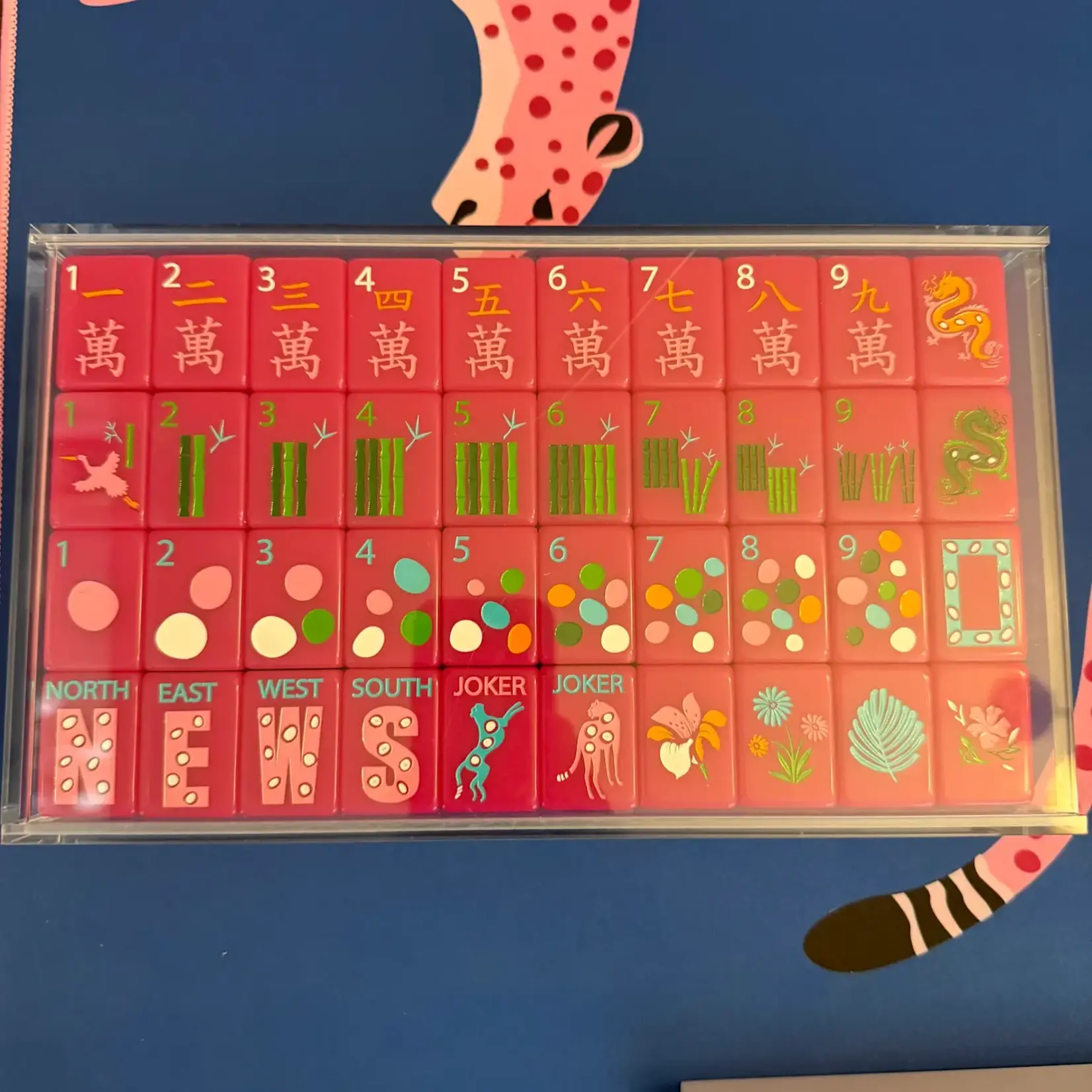 Bespoke Mahjong Wild Pink Springtime Safari Mahjong Tile Set