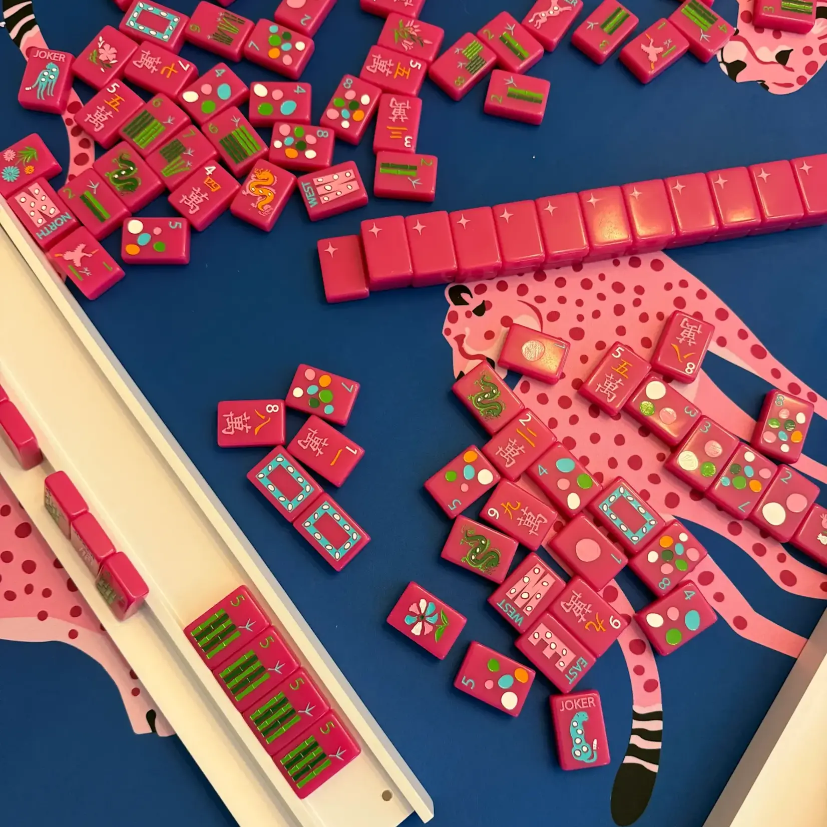 Bespoke Mahjong Wild Pink Springtime Safari Mahjong Tile Set