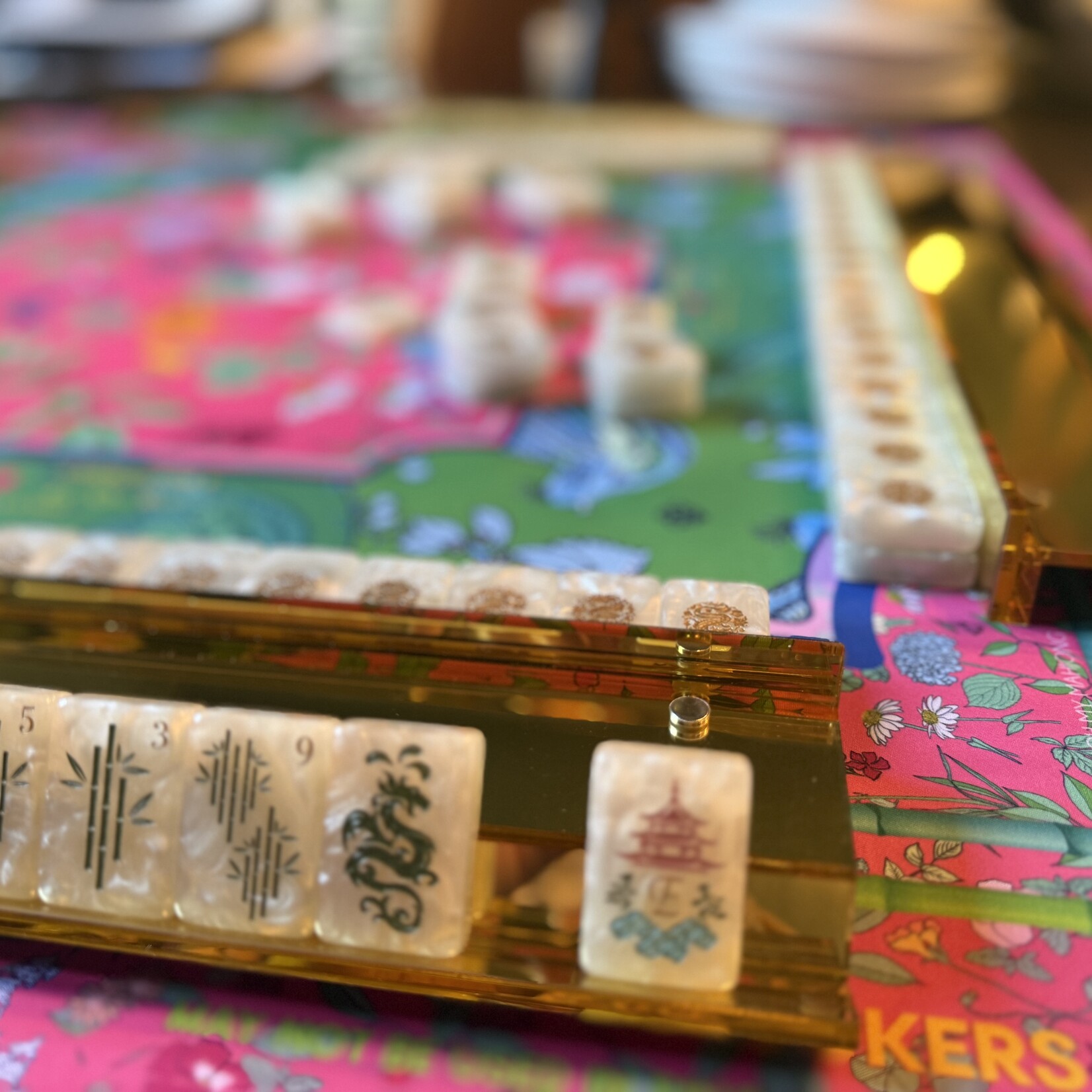Club Mah Jenn Gold Mirrored Mahjong Racks