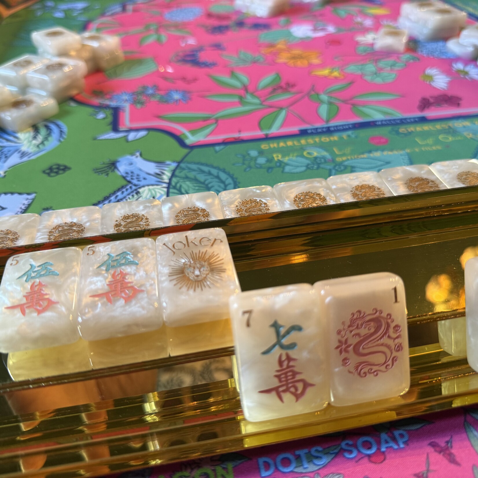 Club Mah Jenn Gold Mirrored Mahjong Racks