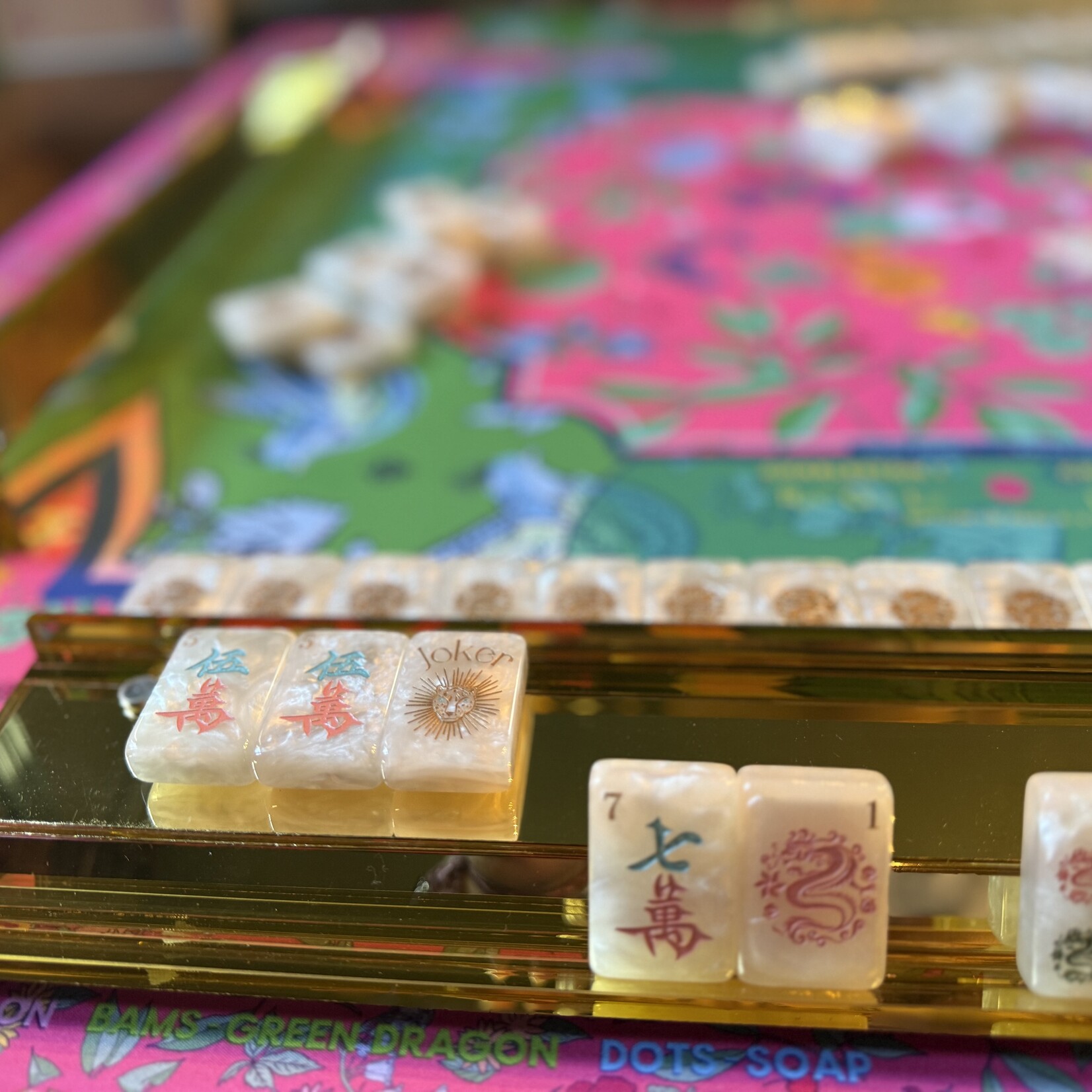 Club Mah Jenn Gold Mirrored Mahjong Racks