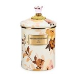 MacKenzie-Childs wild rose white medium canister
