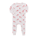 Pink Chicken baby bamboo romper - small santas