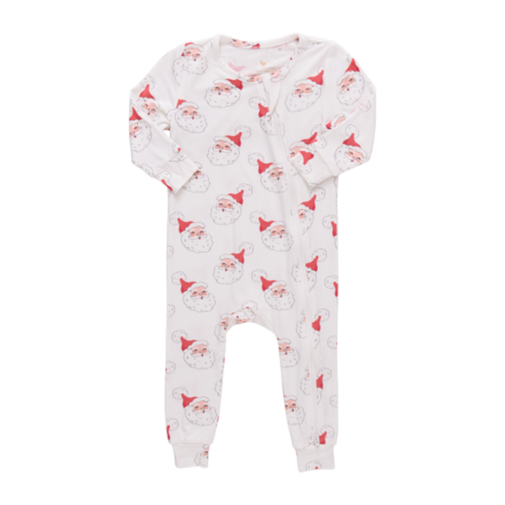 Pink Chicken baby bamboo romper - small santas