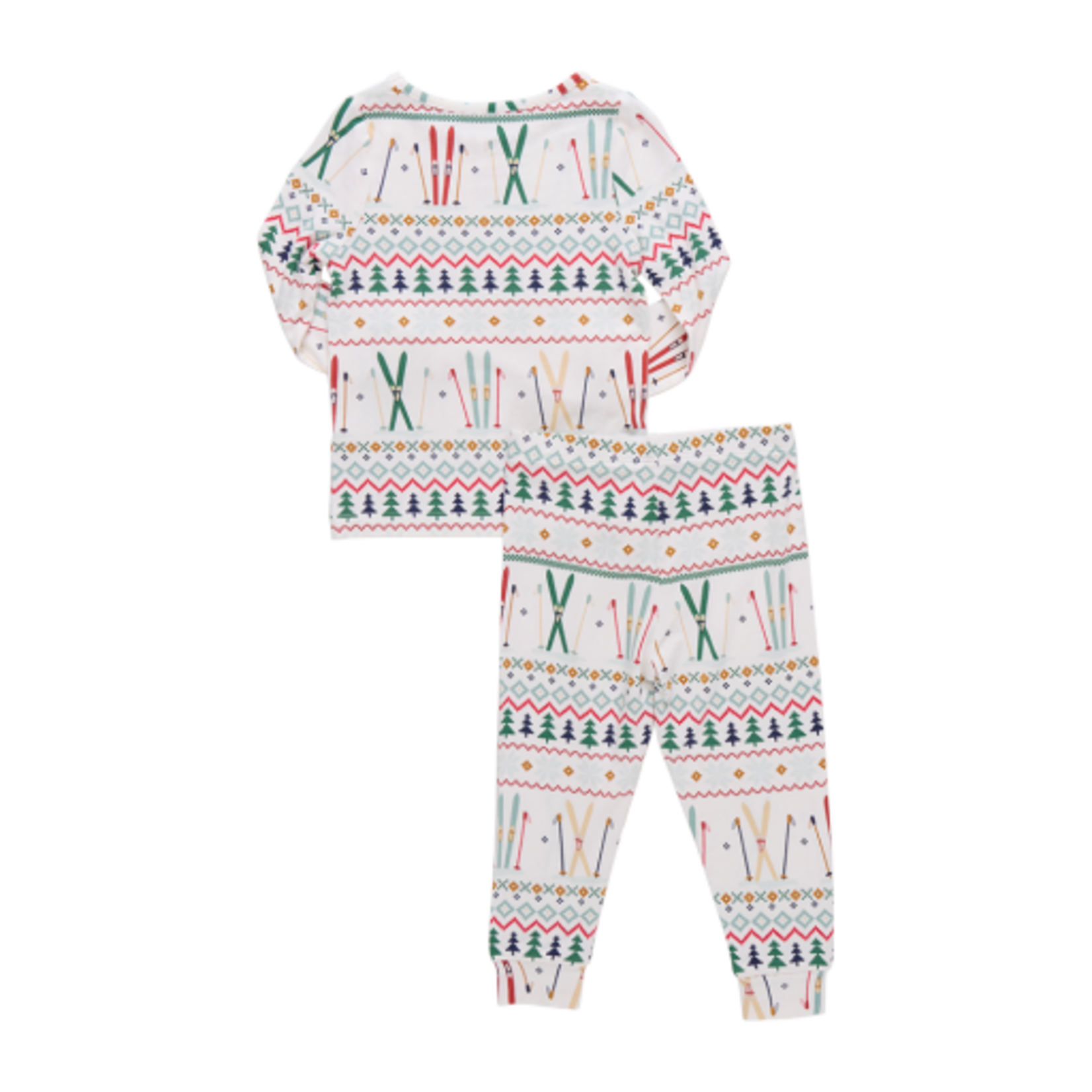 Pink Chicken kids bamboo pj set - ski fair isle