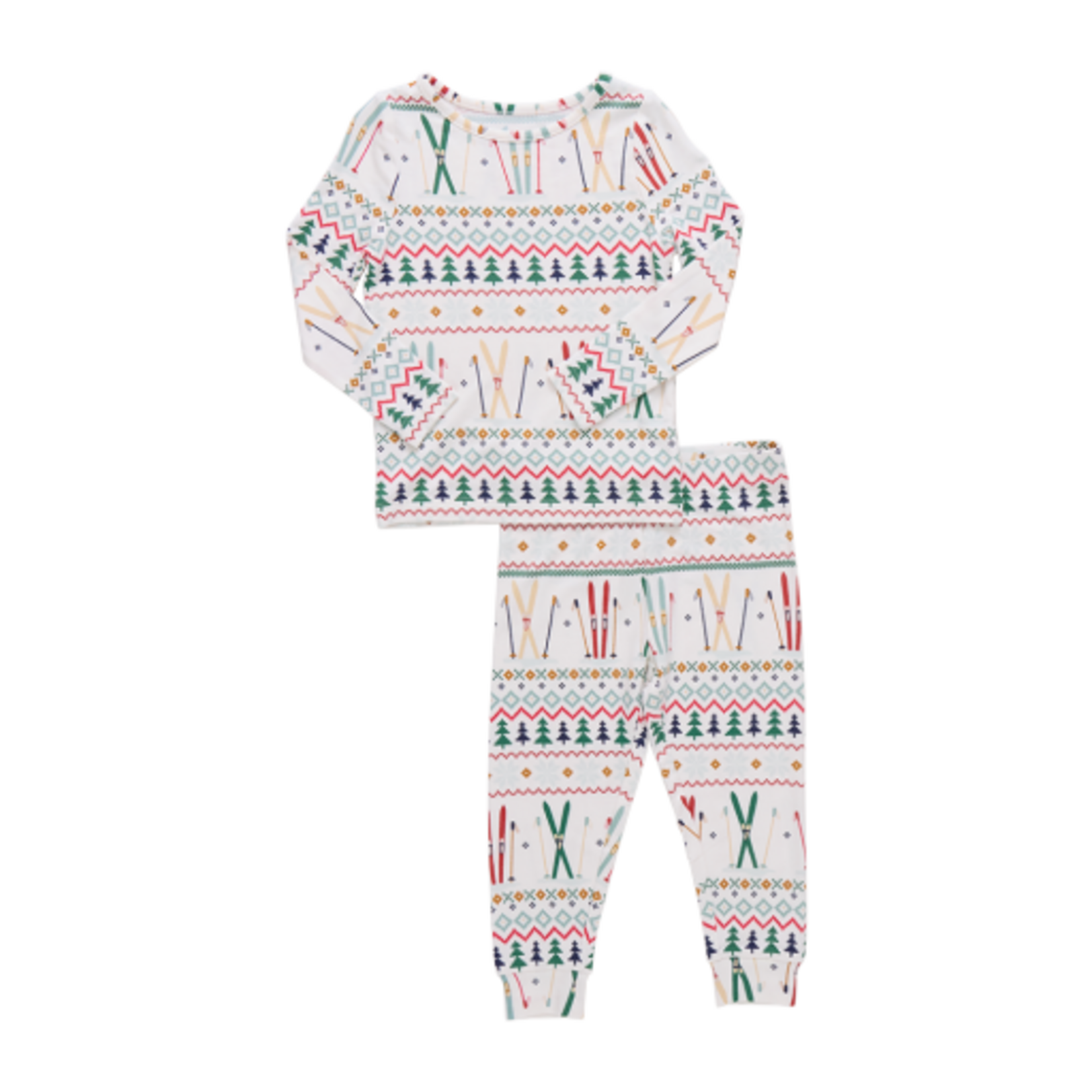 Pink Chicken kids bamboo pj set - ski fair isle