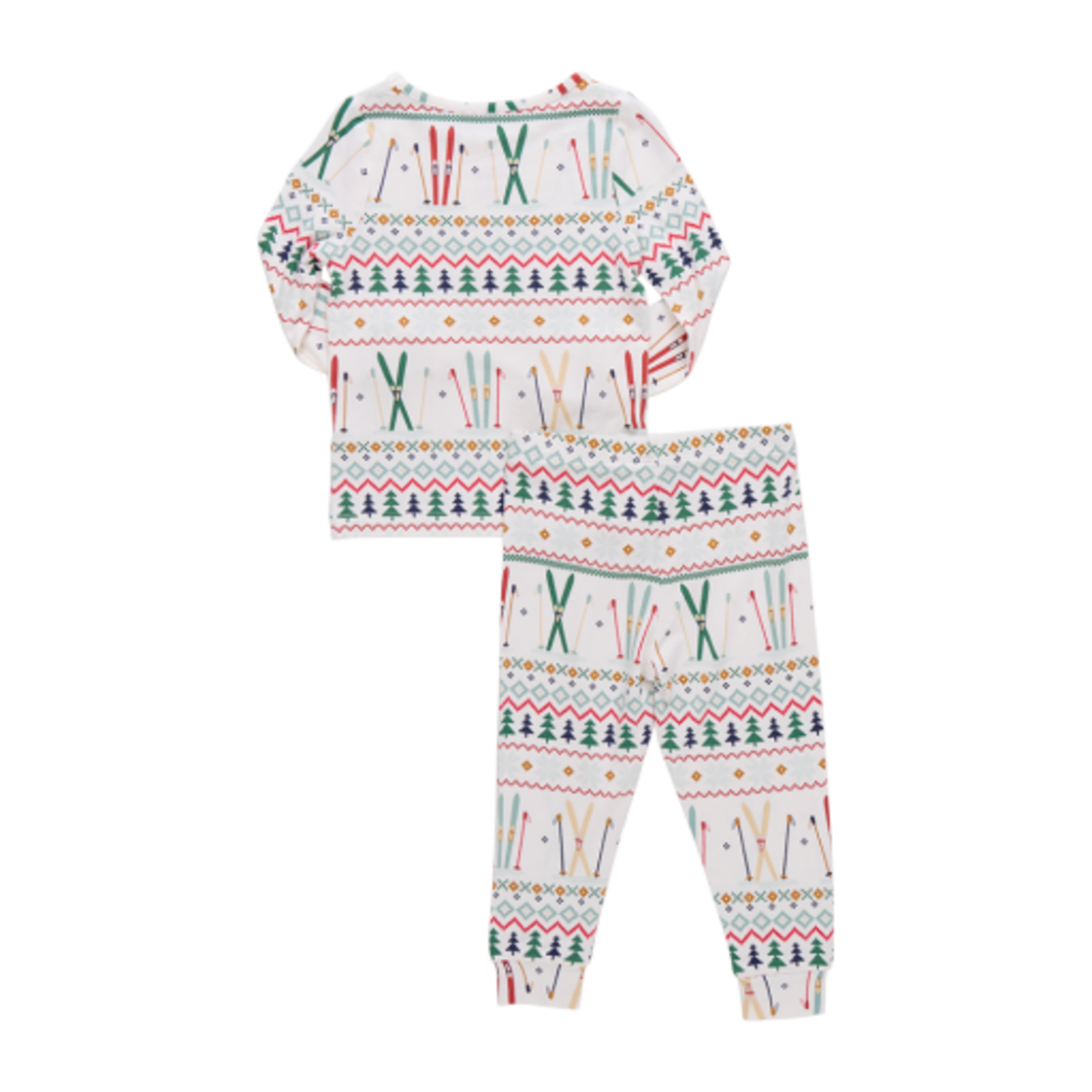 Pink Chicken kids bamboo pj set - ski fair isle