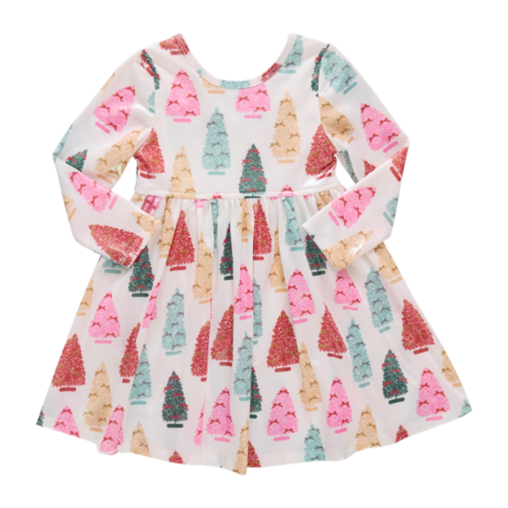 Pink Chicken girls lame steph dress - bottle brush trees