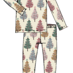 Pink Chicken kids bamboo pj set - multi christmas trees