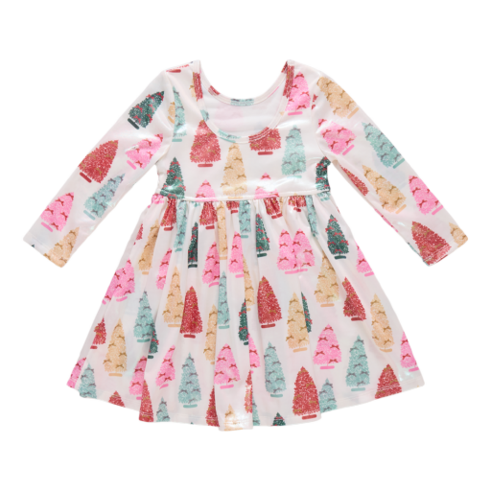 Pink Chicken girls lame steph dress - bottle brush trees