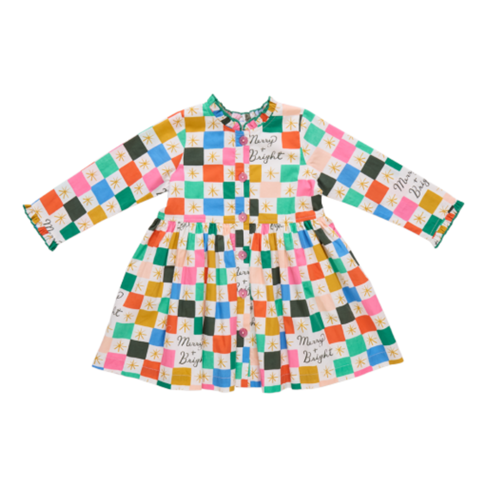 Pink Chicken girls autumn dress - merry and bright