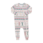 Pink Chicken baby bamboo romper - ski fair isle