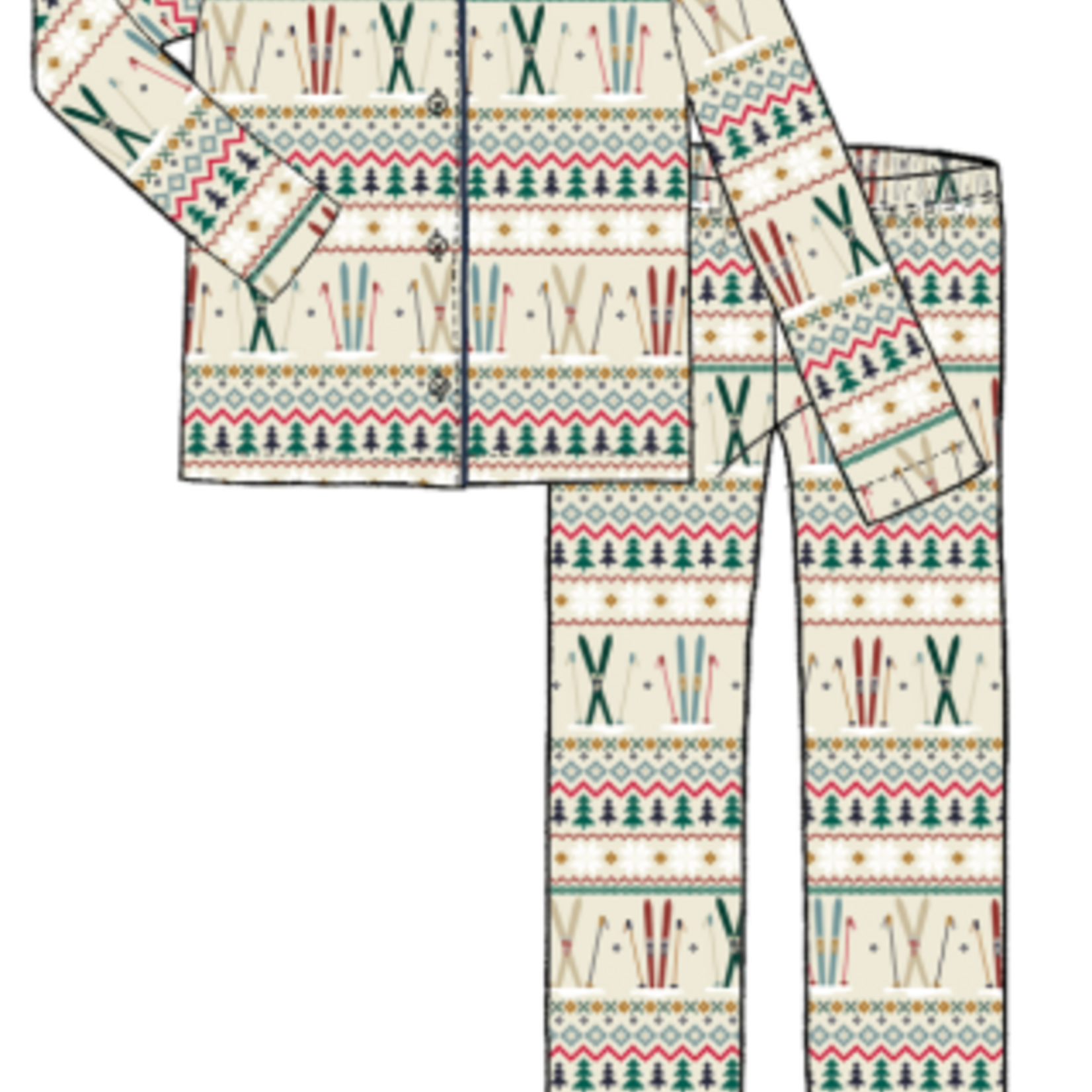 Pink Chicken womens bamboo pj set - ski fair isle