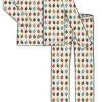 Pink Chicken womens bamboo pj set - multi dreidels