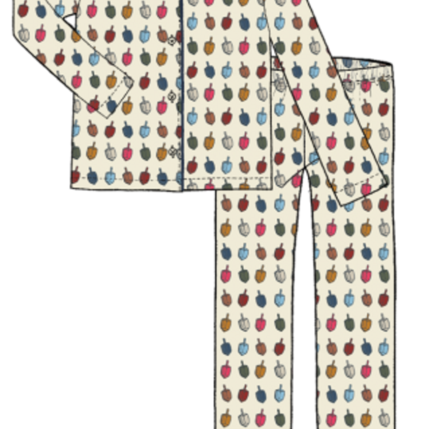 Pink Chicken womens bamboo pj set - multi dreidels