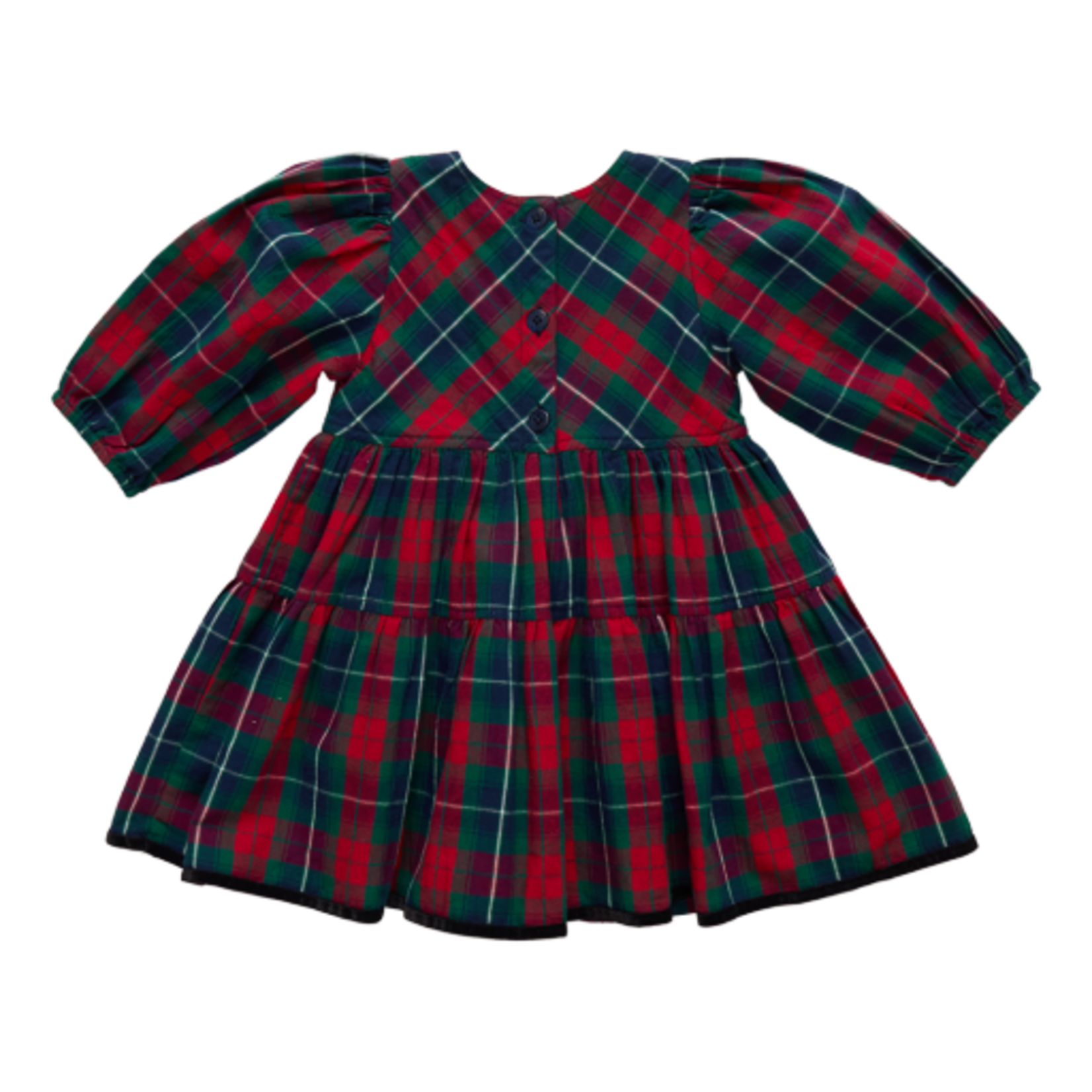 Pink Chicken girls maribelle dress - red tartan
