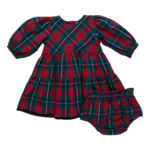 Pink Chicken baby girls maribelle dress set - red tartan