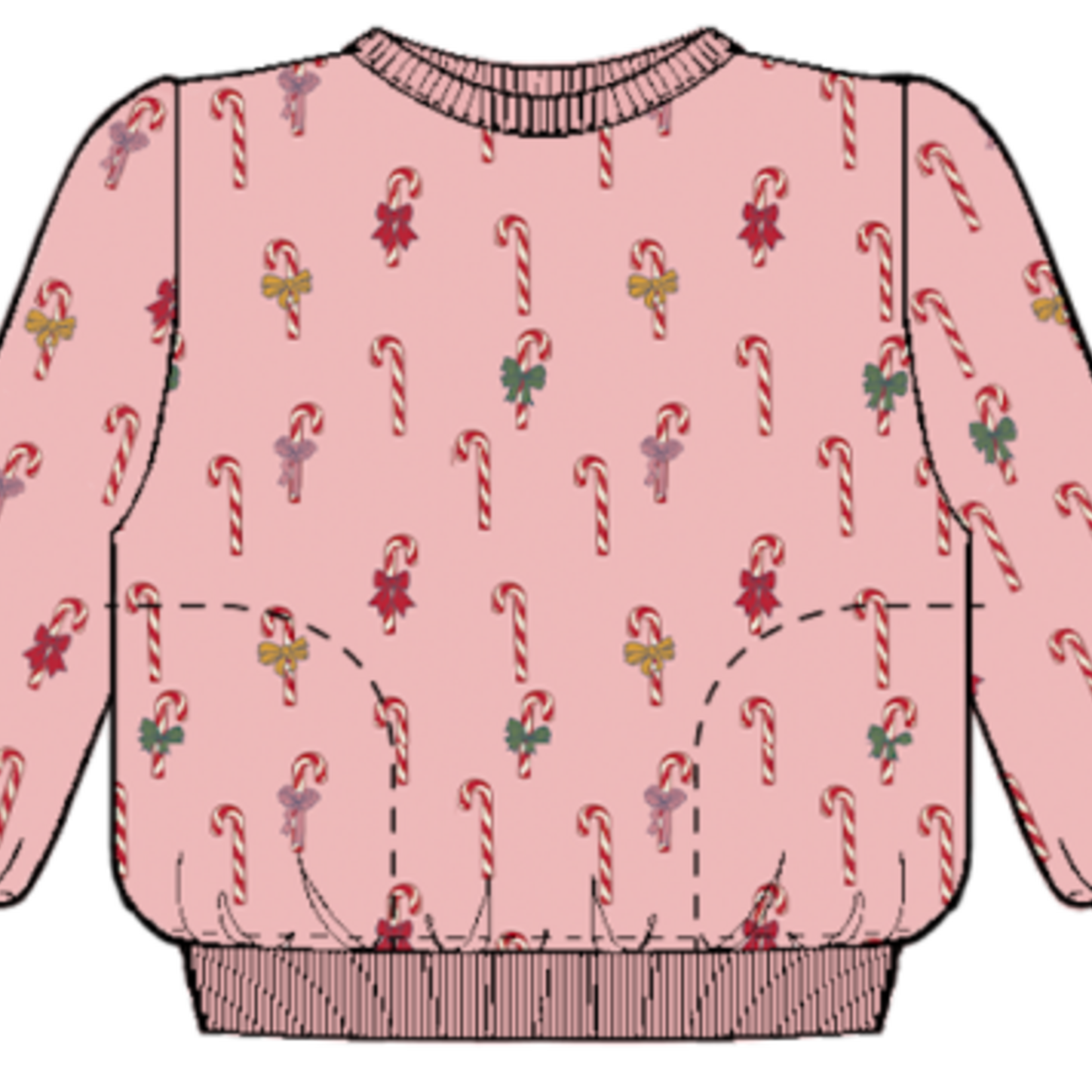 Pink Chicken play sweatshirt - mini candy cane