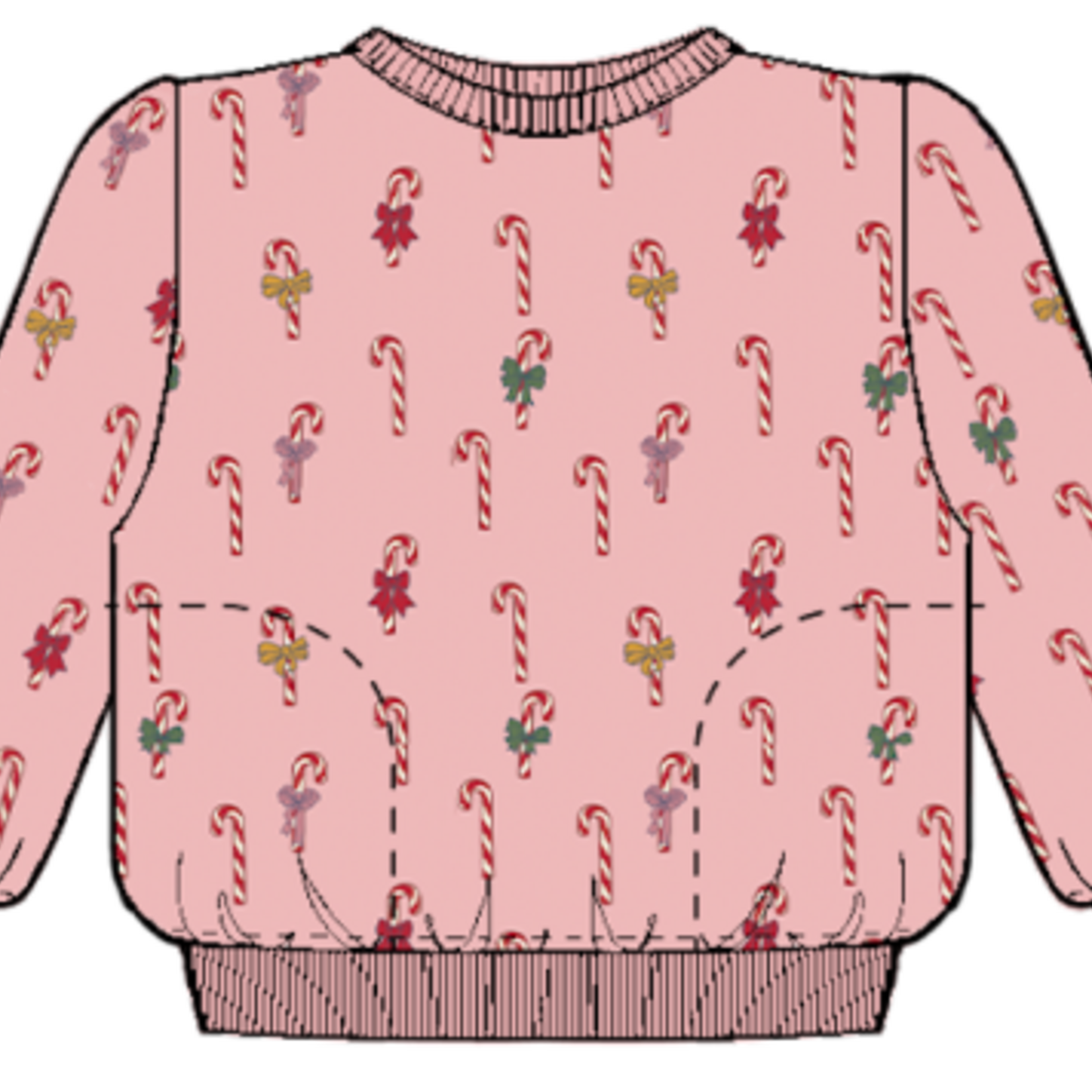 Pink Chicken play sweatshirt - mini candy cane