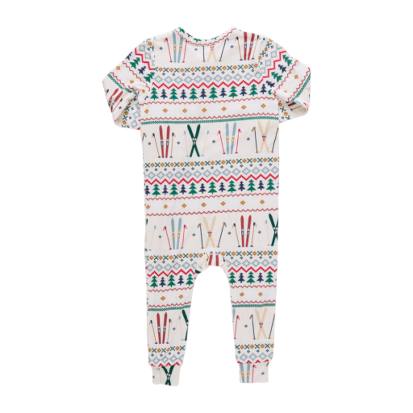 Pink Chicken baby bamboo romper - ski fair isle