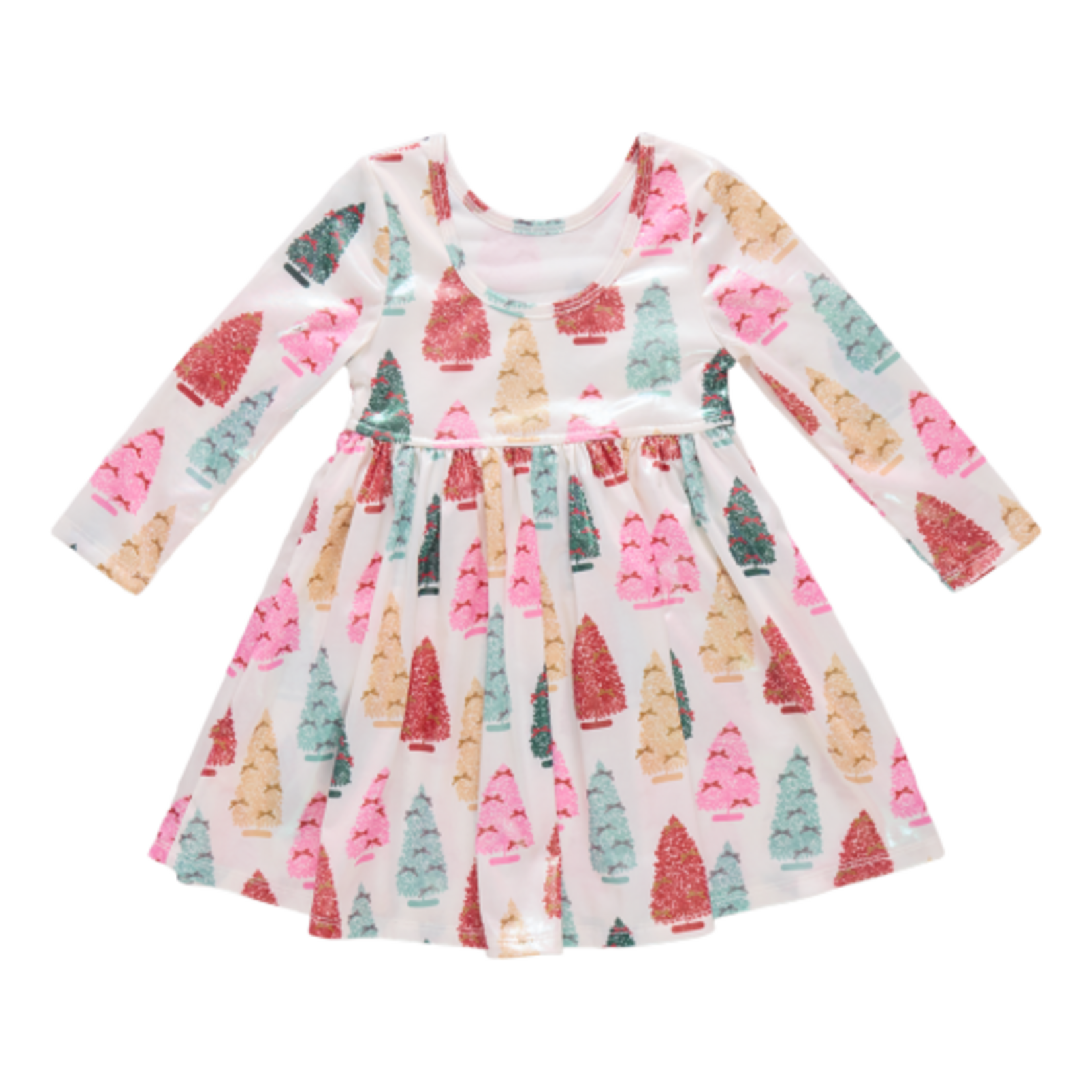 Pink Chicken girls lame steph dress - bottle brush trees