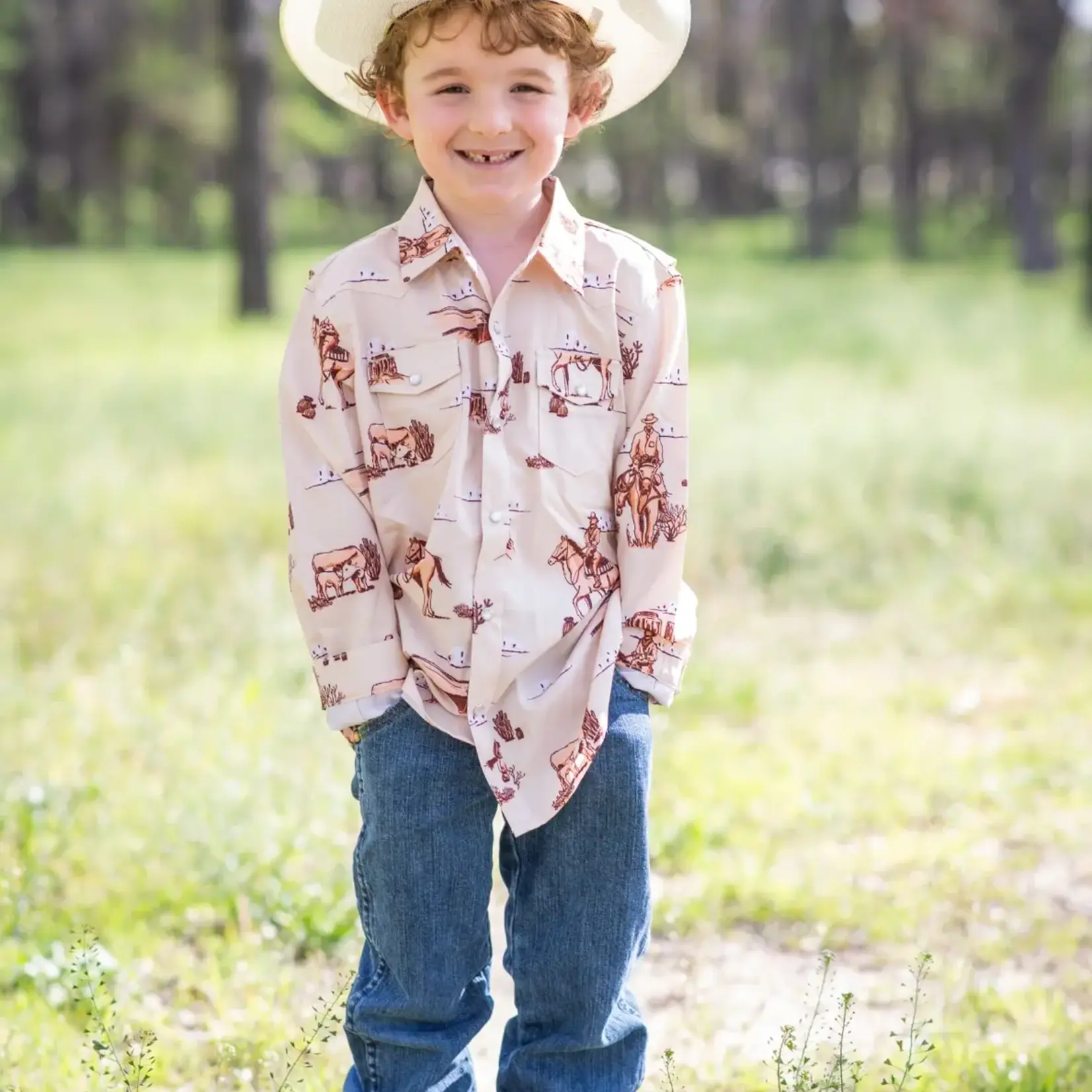Blue Quail Cattle Drive Pearl Snap Long Sleeve Shirt