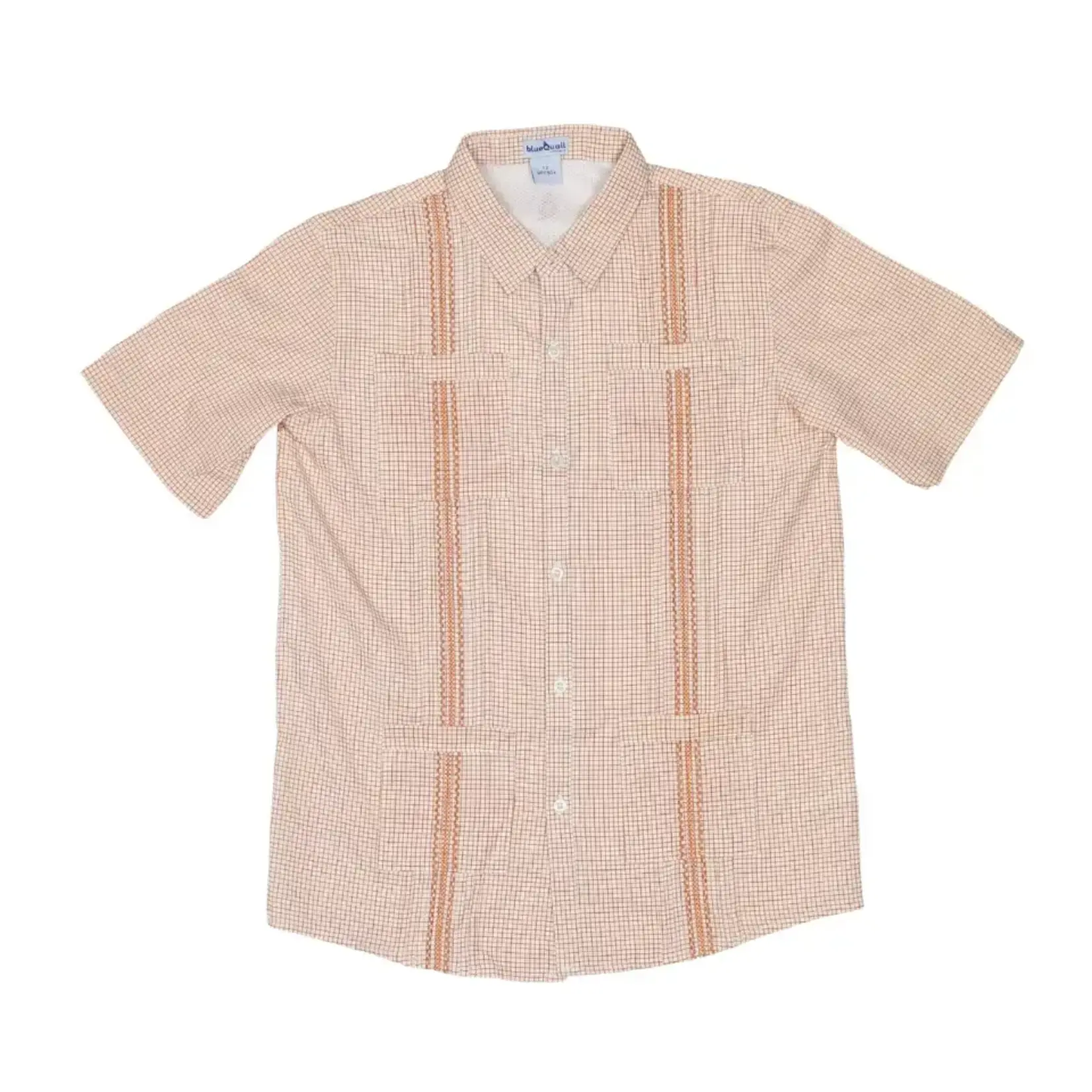 Blue Quail Gameday Guayabera - Burnt Orange Short Sleeve Shirt