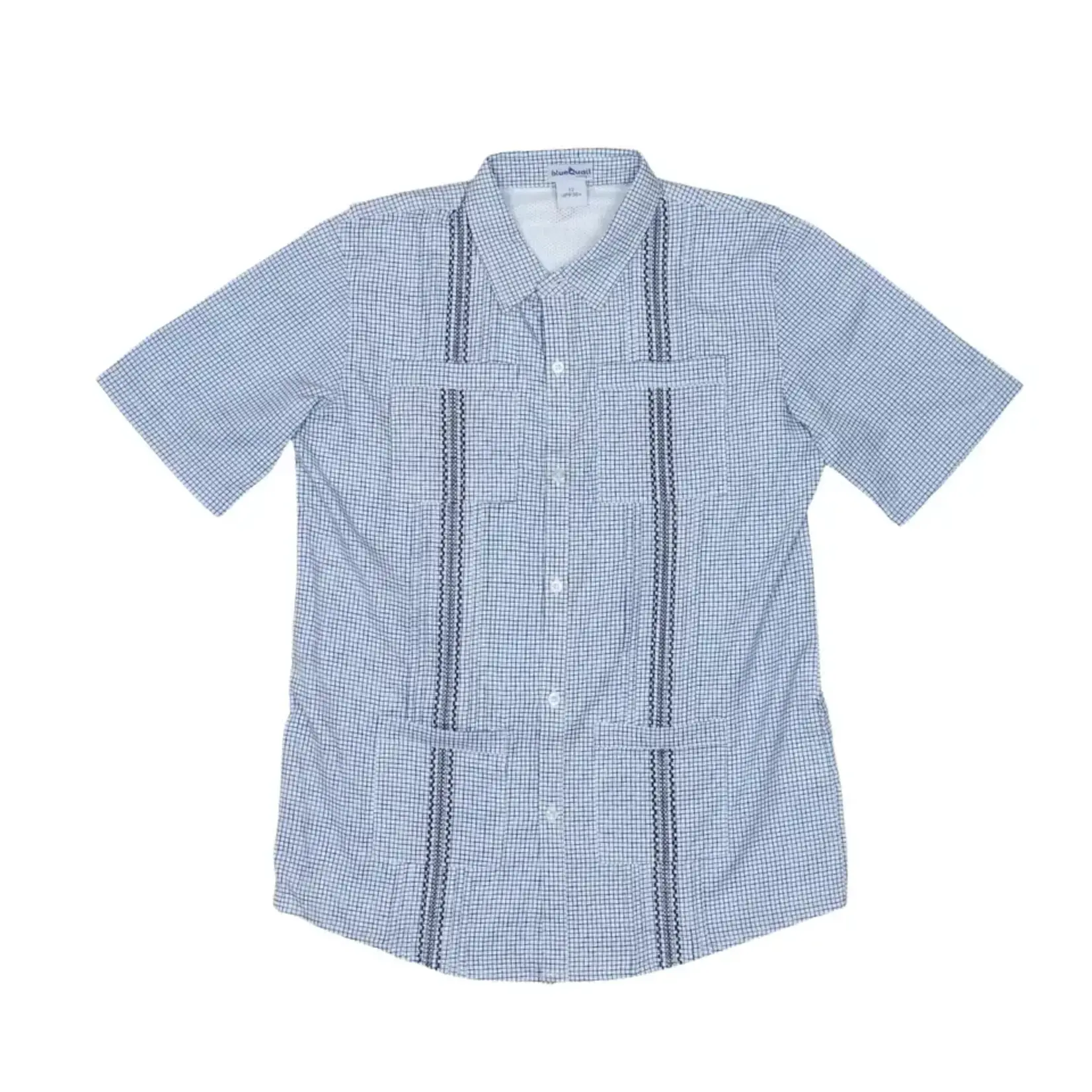 Blue Quail Gameday Guayabera - Navy Short Sleeve Shirt