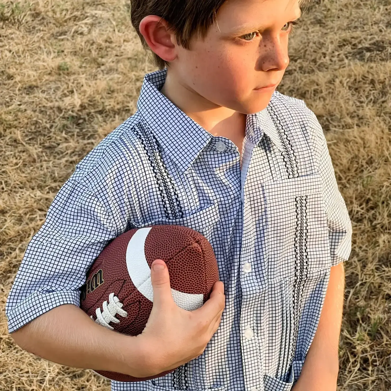 Blue Quail Gameday Guayabera - Navy Short Sleeve Shirt
