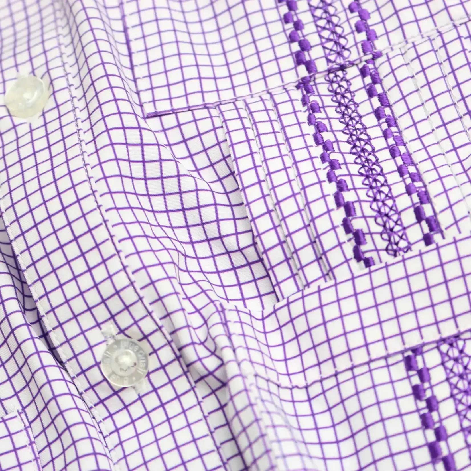 Blue Quail Gameday Guayabera - Purple Short Sleeve Shirt