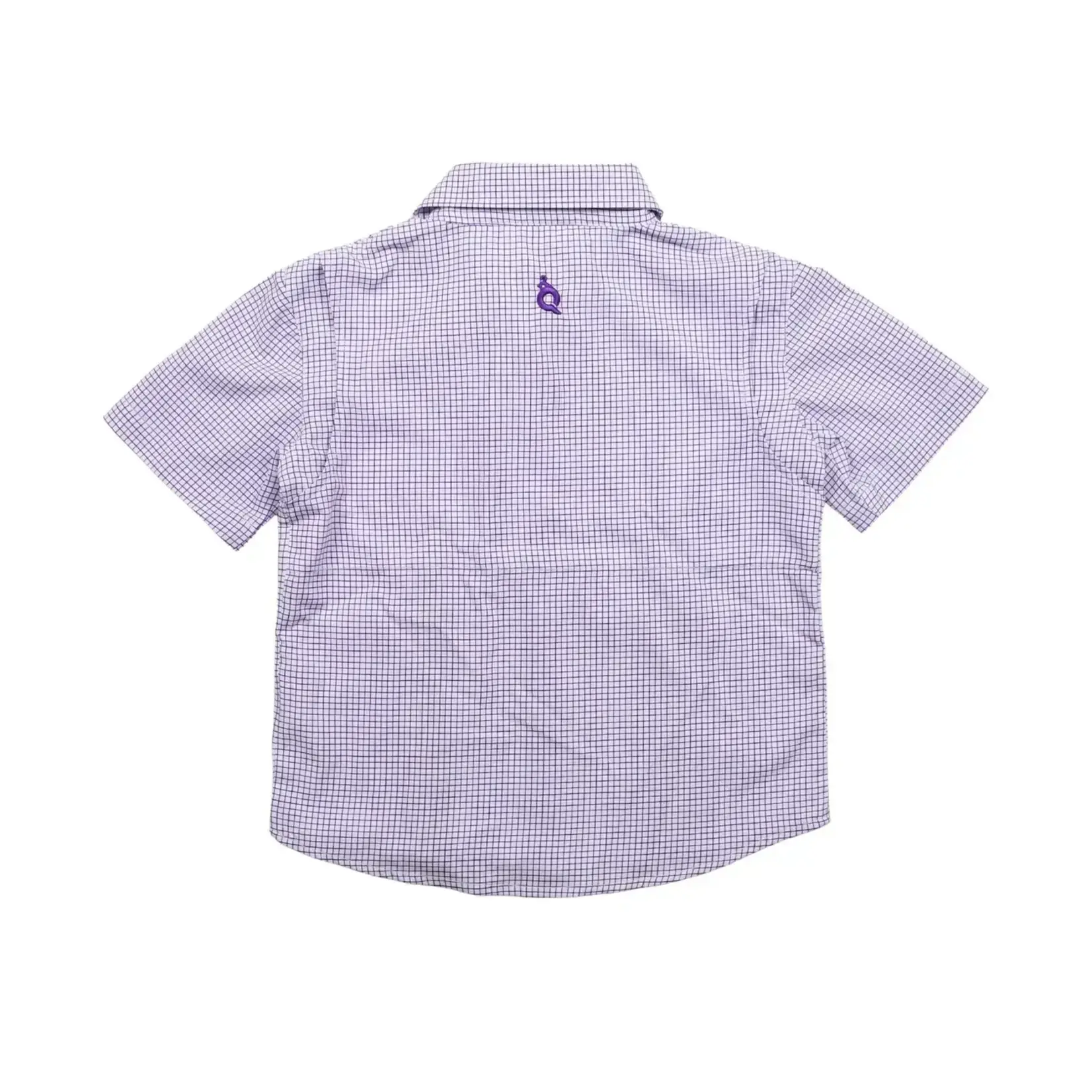 Blue Quail Gameday Guayabera - Purple Short Sleeve Shirt