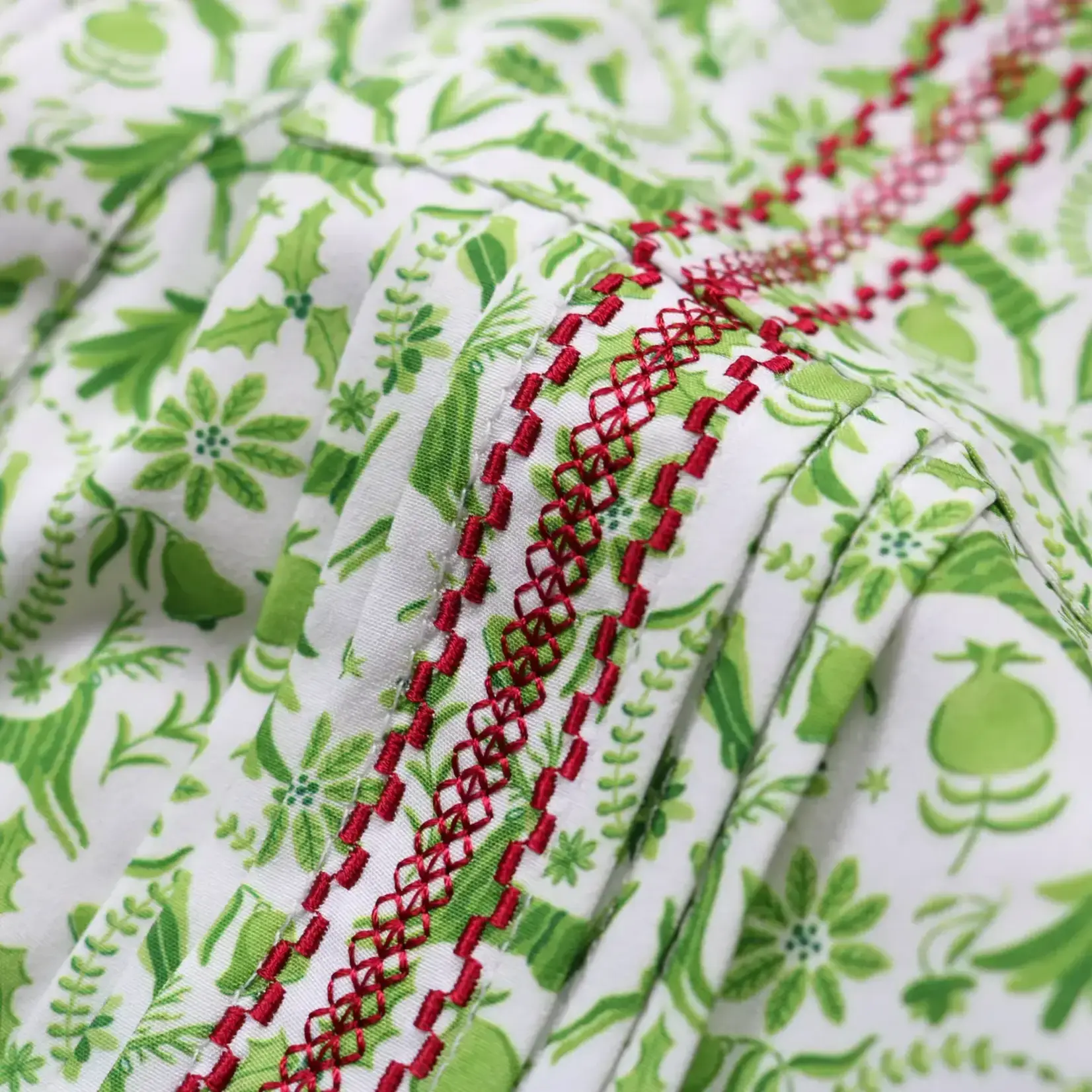 Blue Quail Guayabera - Christmas Otomi Short Sleeve Shirt