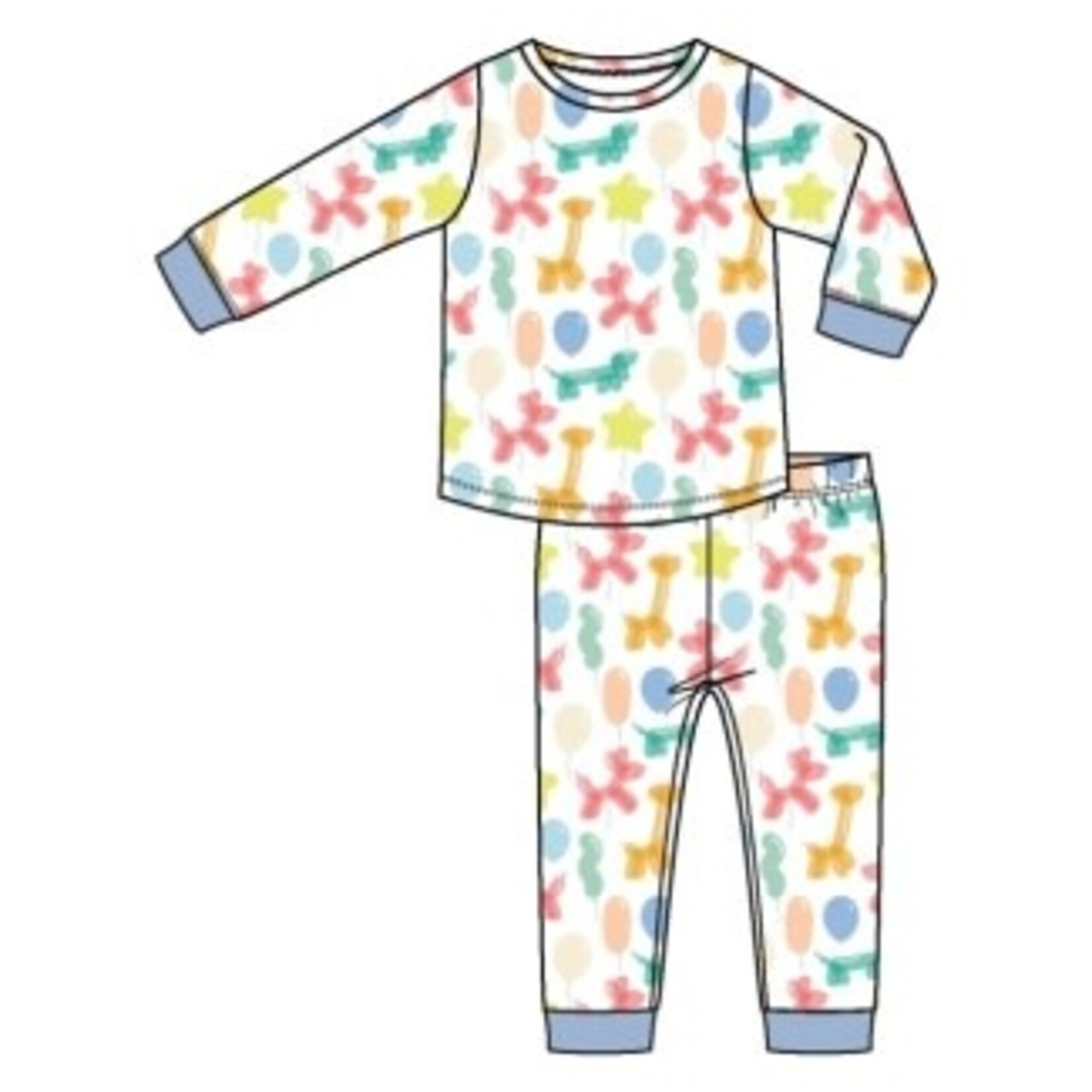 Angel Dear Balloon Animals Blue - L/S Loungewear Set