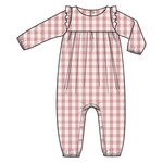 Angel Dear Rose Pink Plaid - Ruffle Sleeve Romper