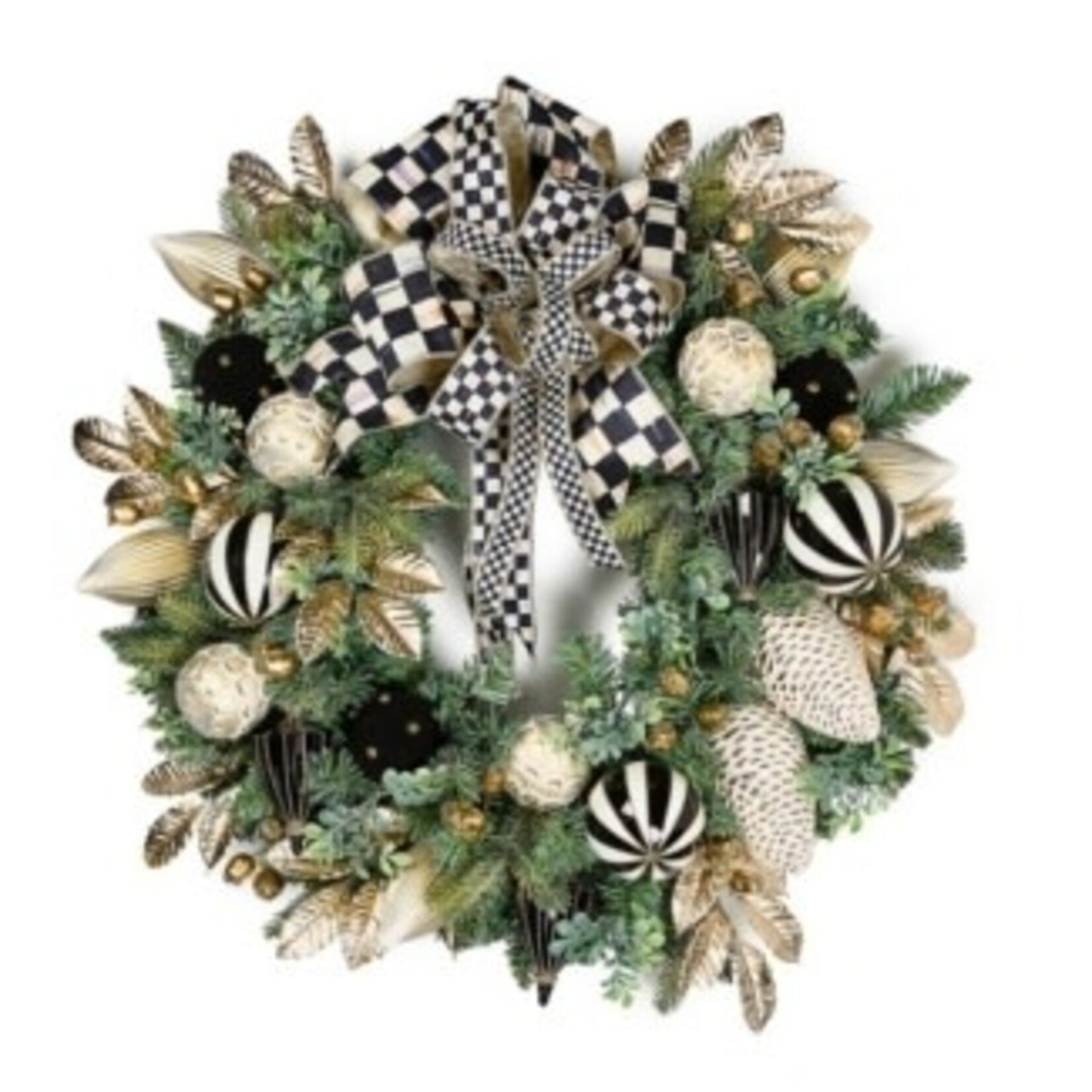 MacKenzie-Childs courtly noel illuminated 26" wreath
