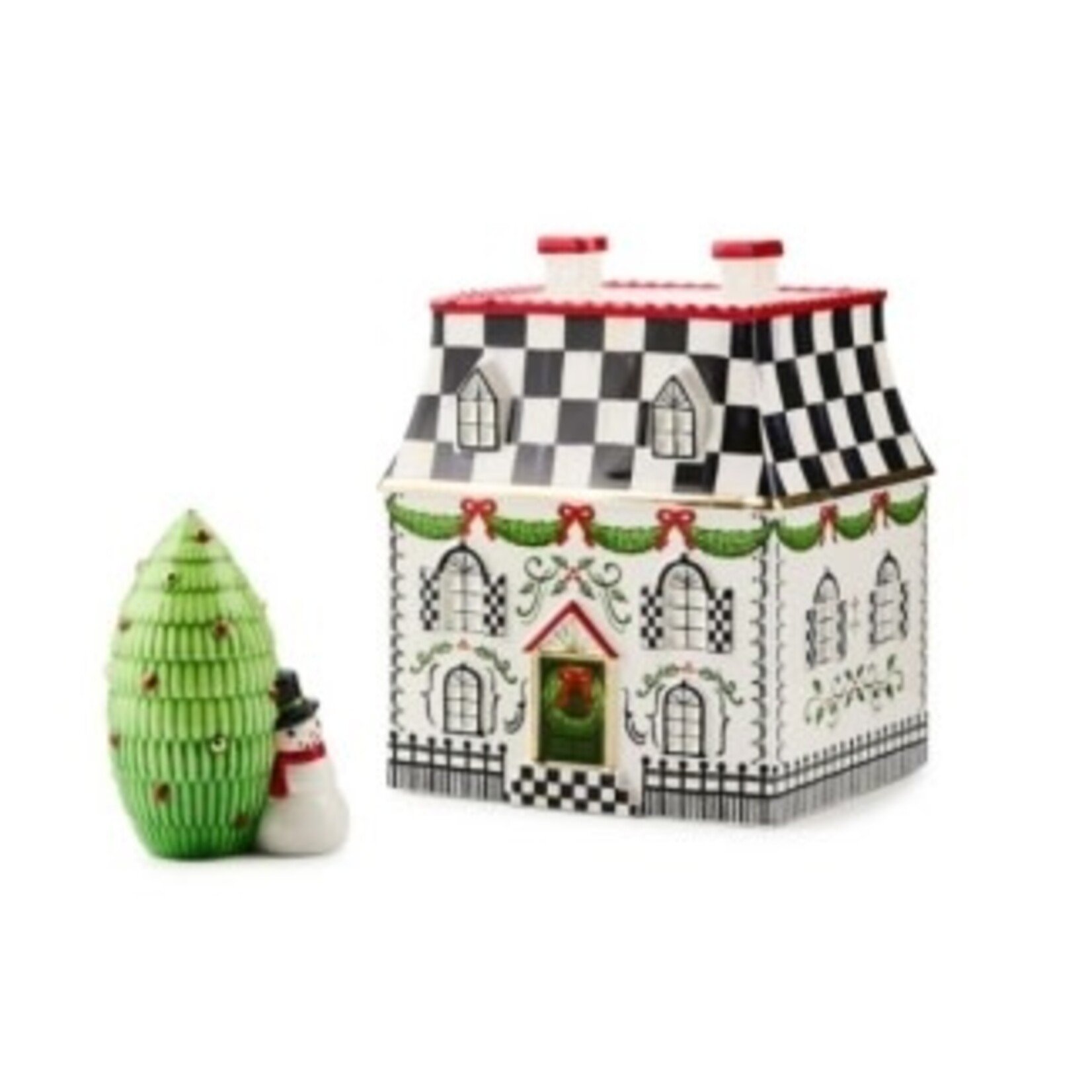 MacKenzie-Childs holly village illuminated ceramic villa