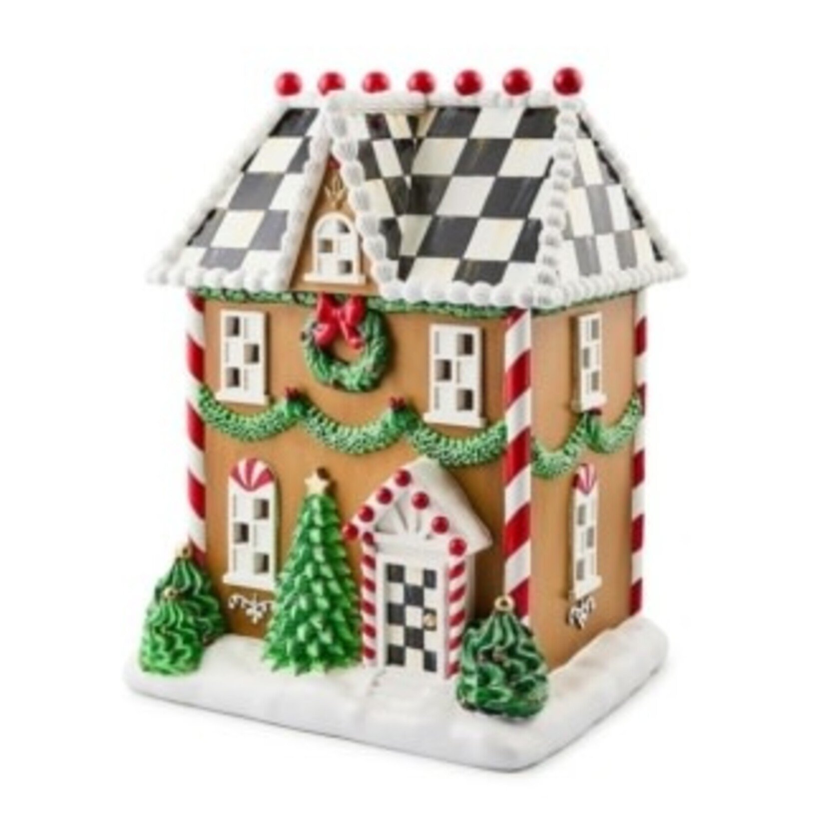 MacKenzie-Childs holly village illuminated gingerbread house