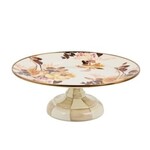 MacKenzie-Childs wild rose white small pedestal platter