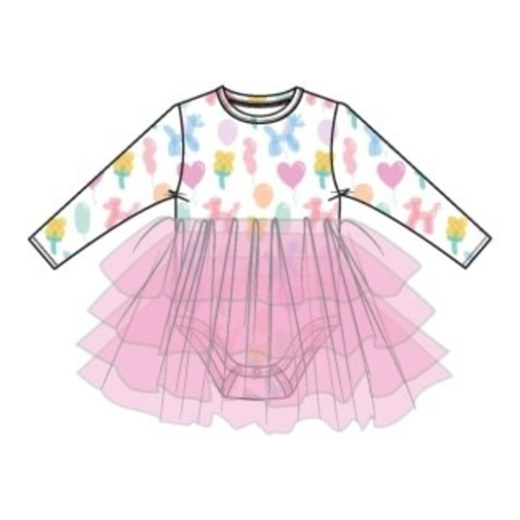 Angel Dear Balloon Animals Pink - L/S Tutu Bodysuit