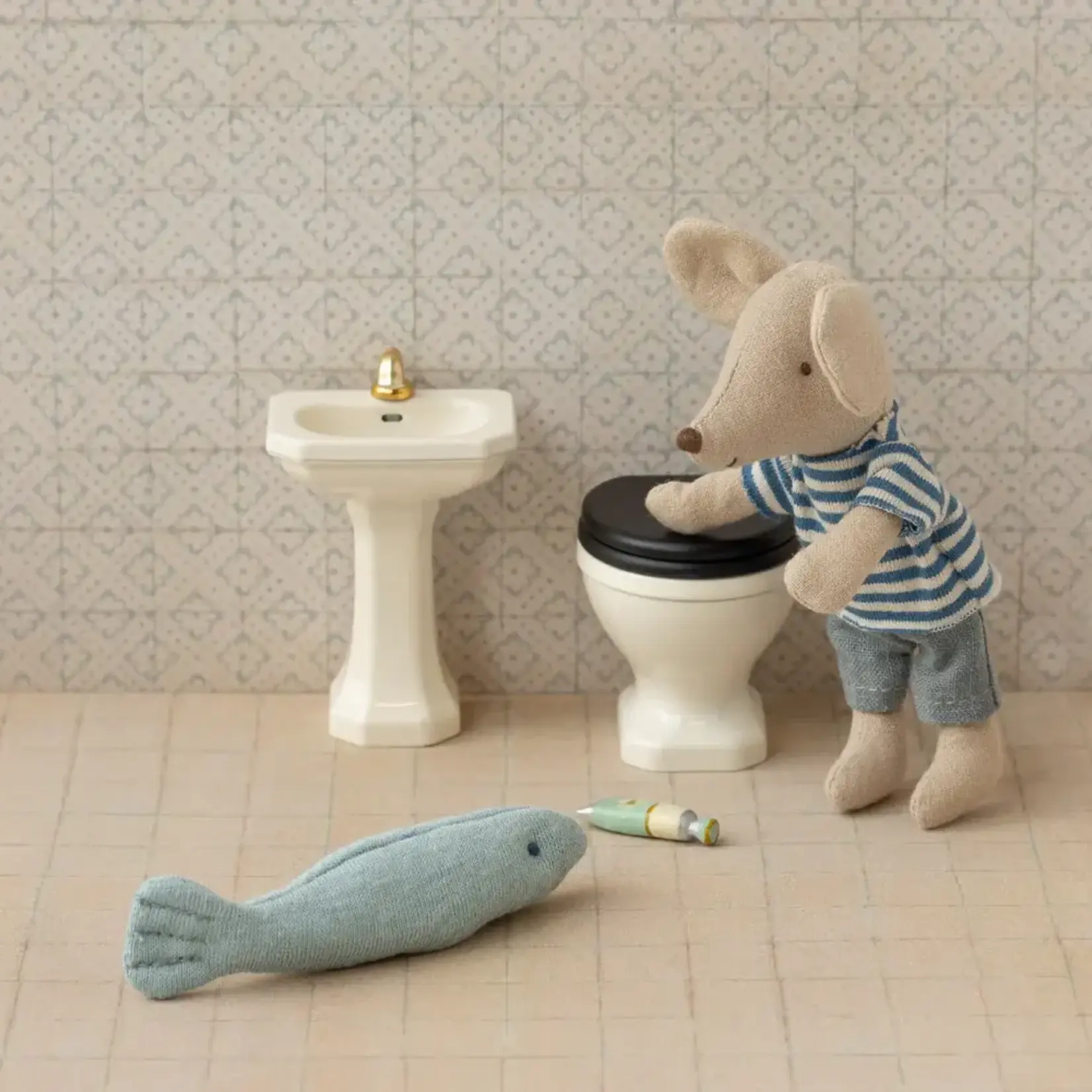 Maileg USA Bathroom sink, Mouse - Off white