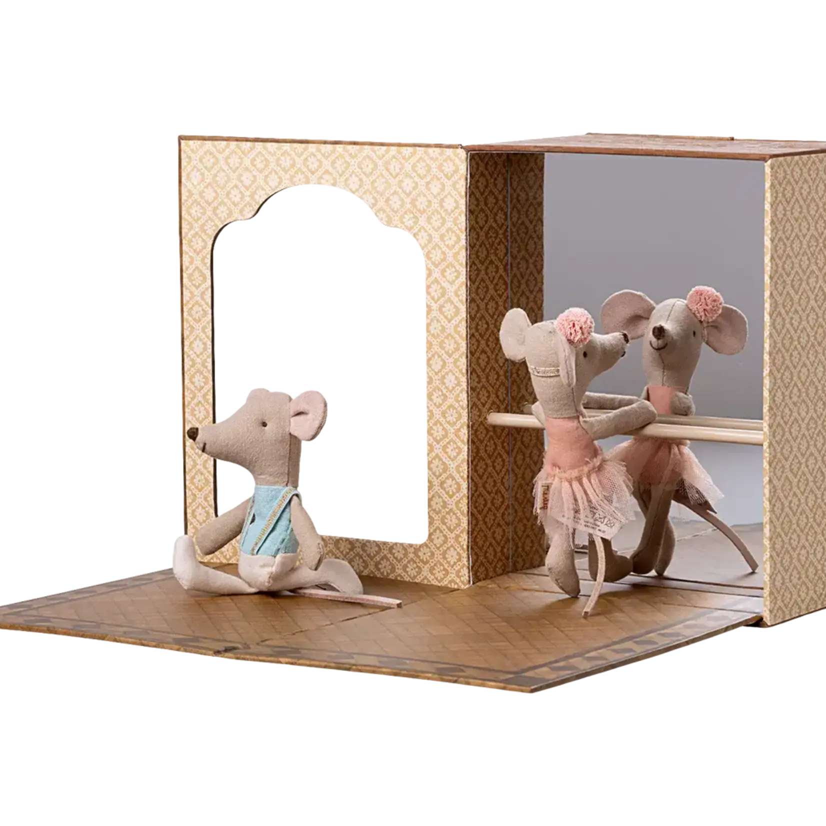 Maileg USA Ballet mice in dance studio, Little Sister and Brother