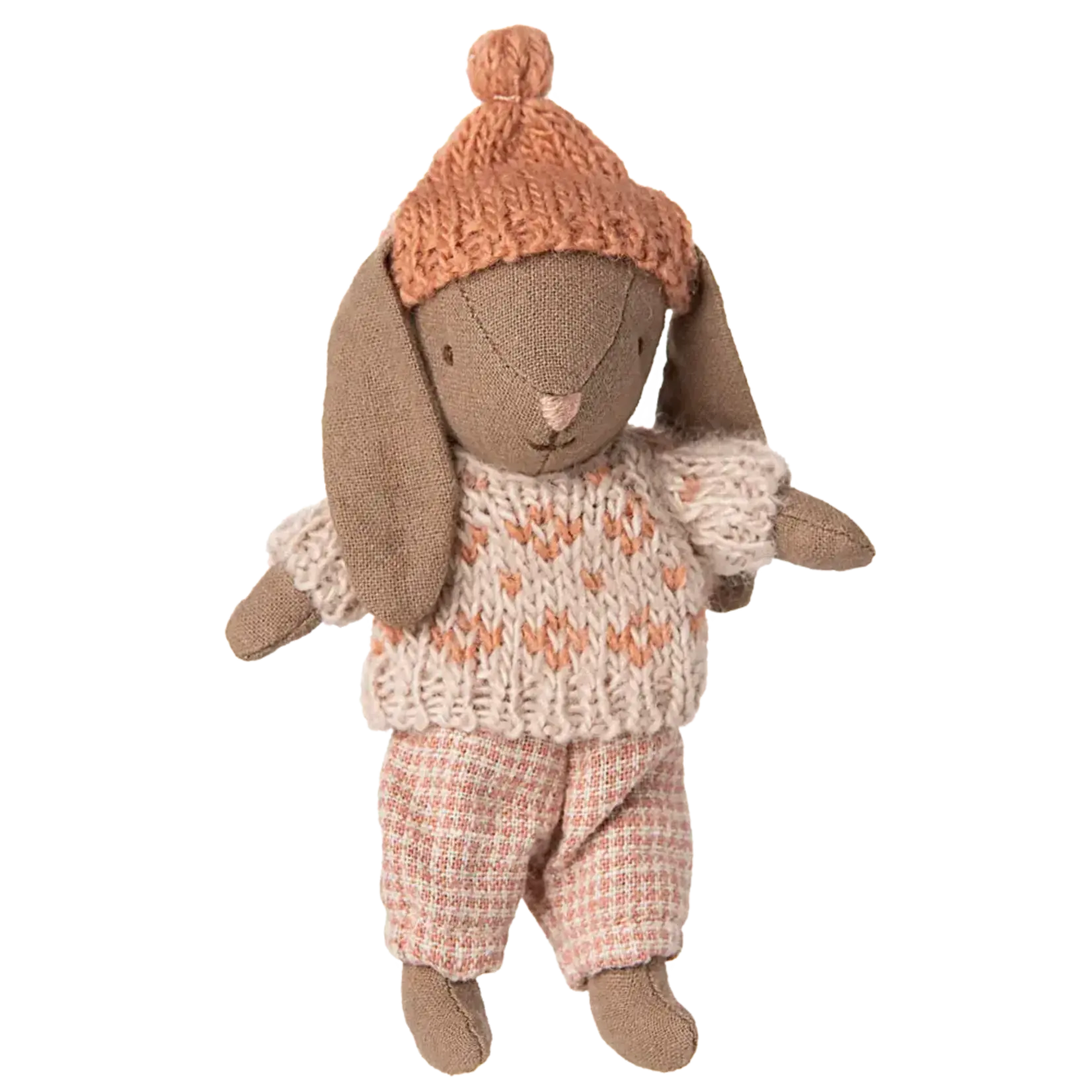 Maileg USA Winter bunny, Micro - Brown - Rose