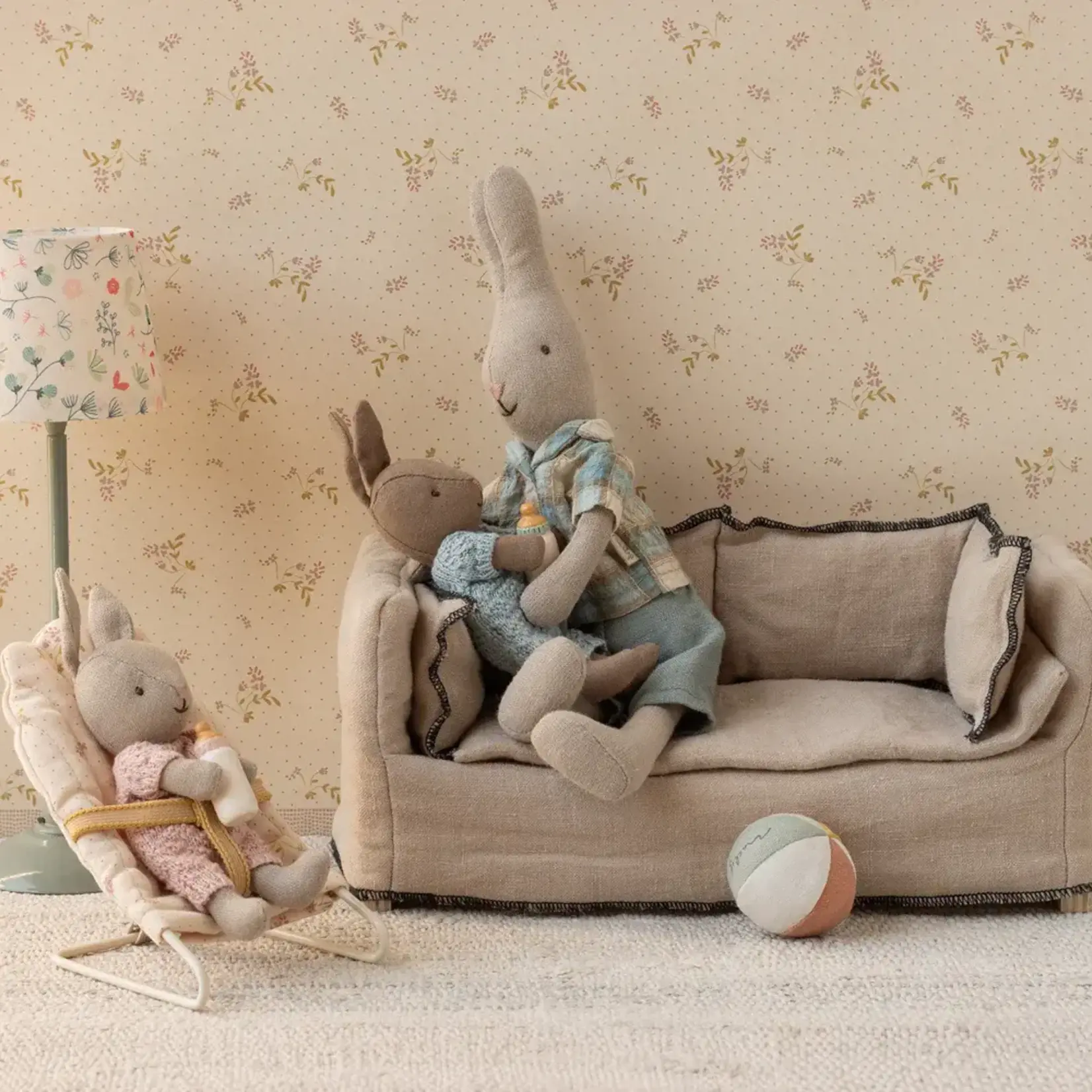 Maileg USA Rabbit set, Micro - Sand - Rose