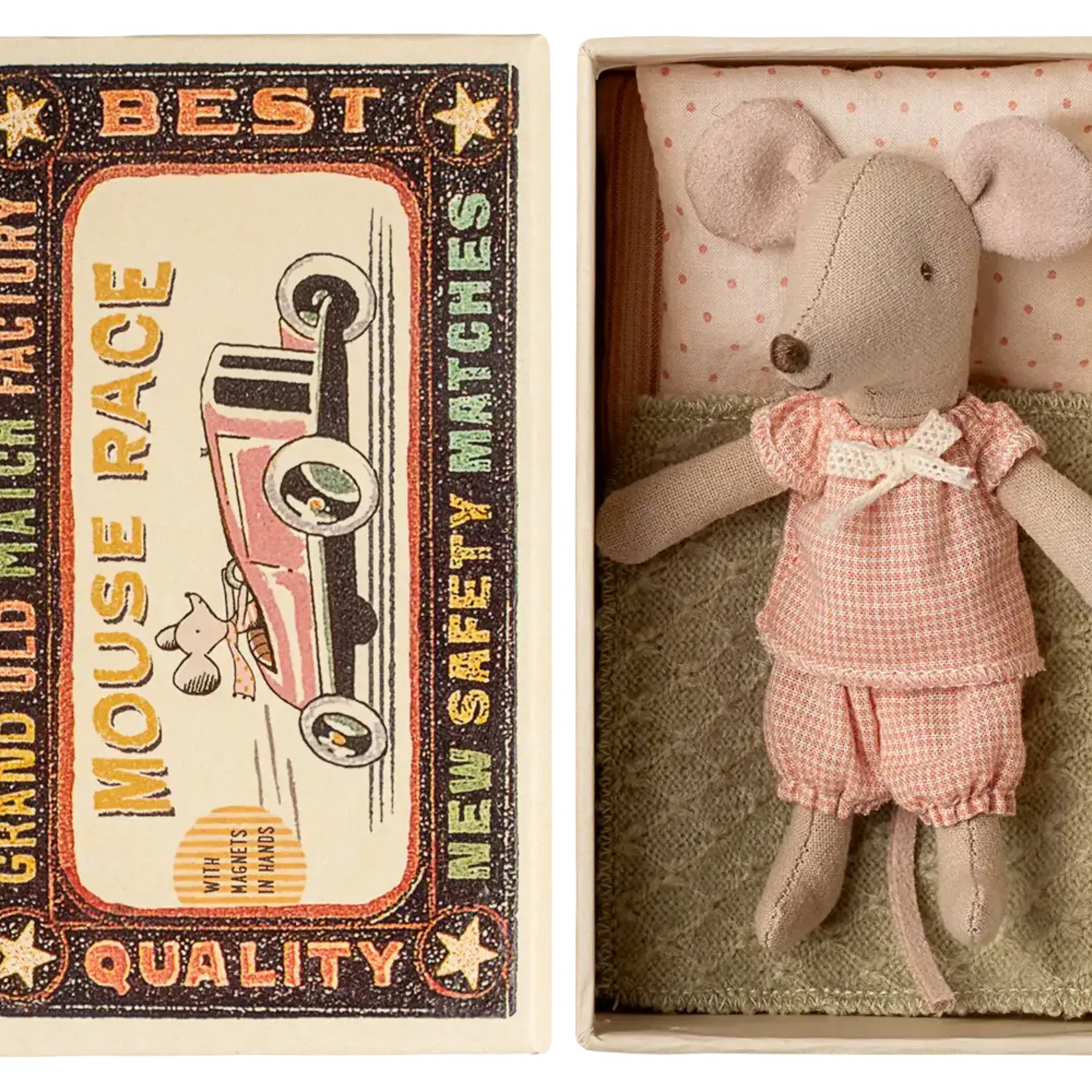 Maileg USA Little sister mouse in matchbox ('26)