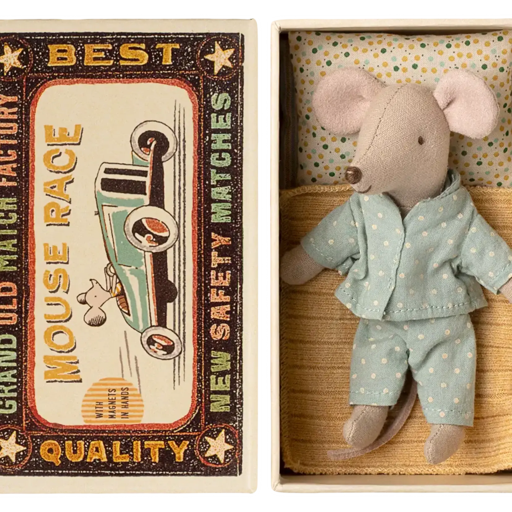 Maileg USA Little brother mouse in matchbox