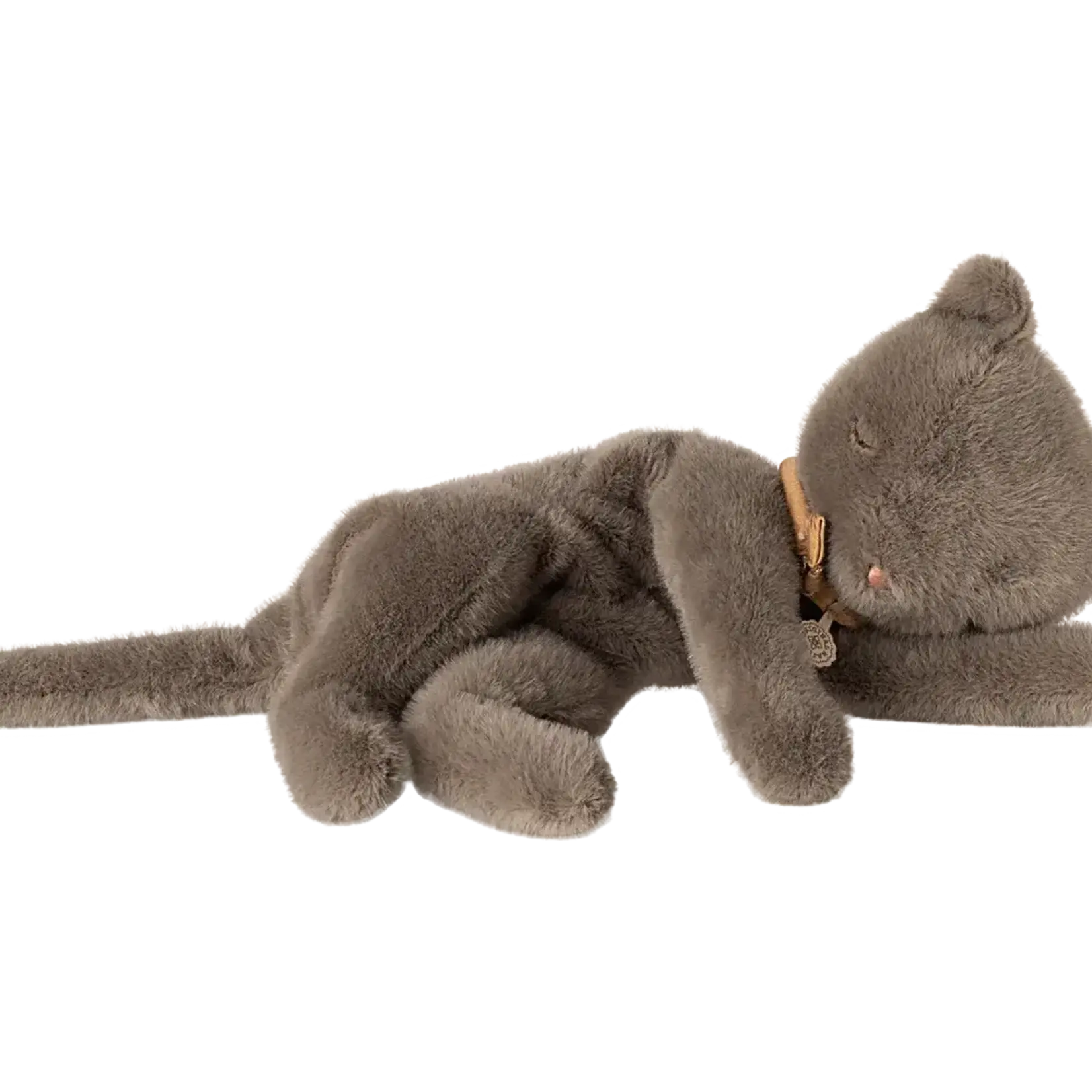 Maileg USA Sleeping kitten plush, Medium - Grey