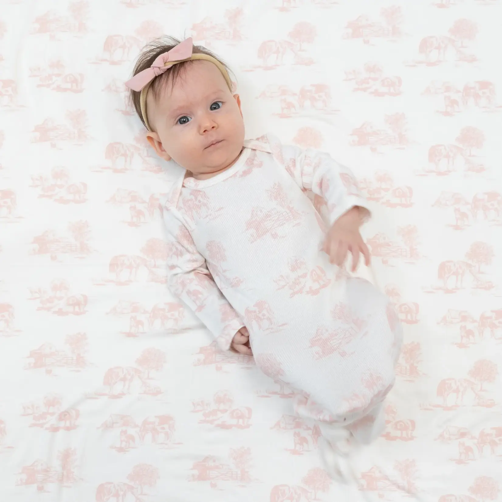 Angel Dear Farm Toile - Pink - Knotted Gown